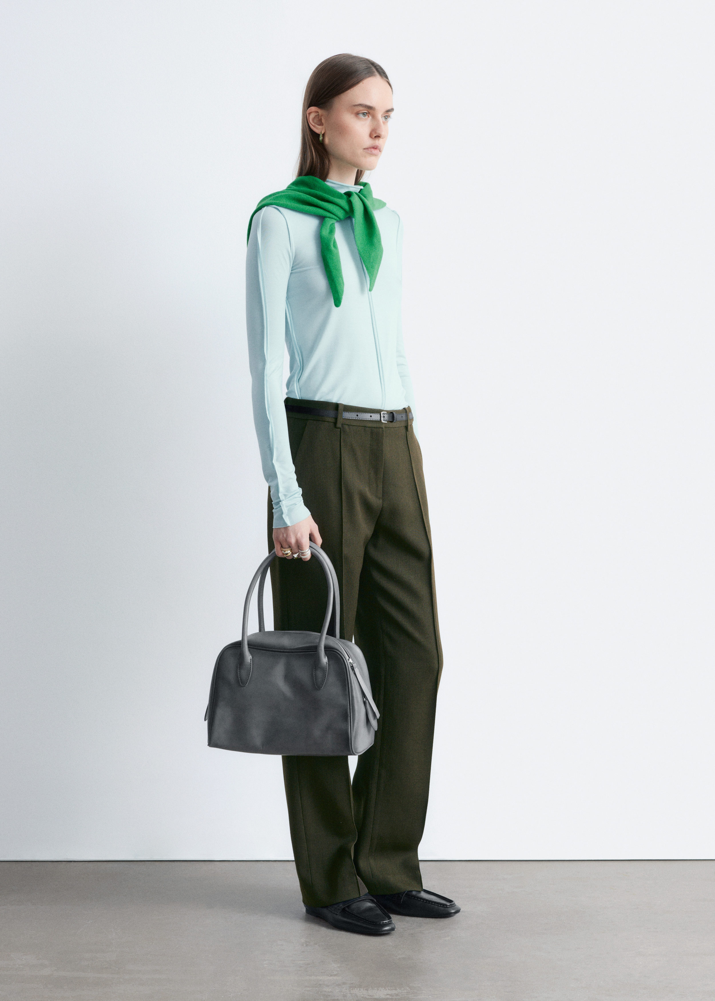 Wool-Blend Tailored Trousers