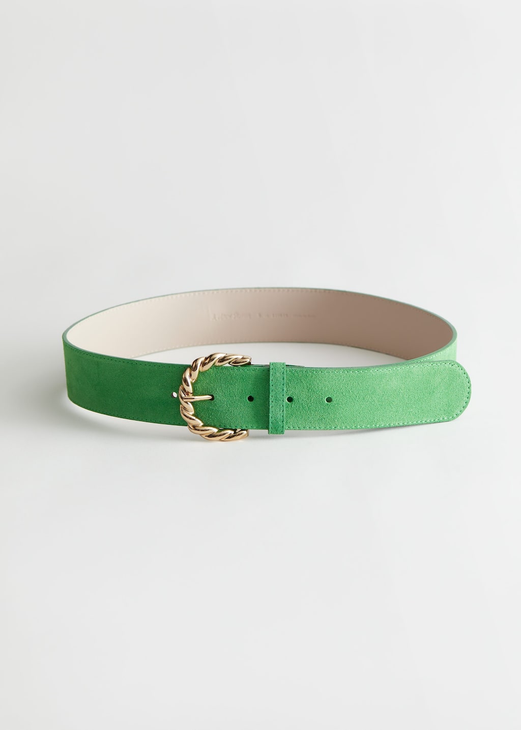 Braid Buckle Leather Belt - Black - Still Life