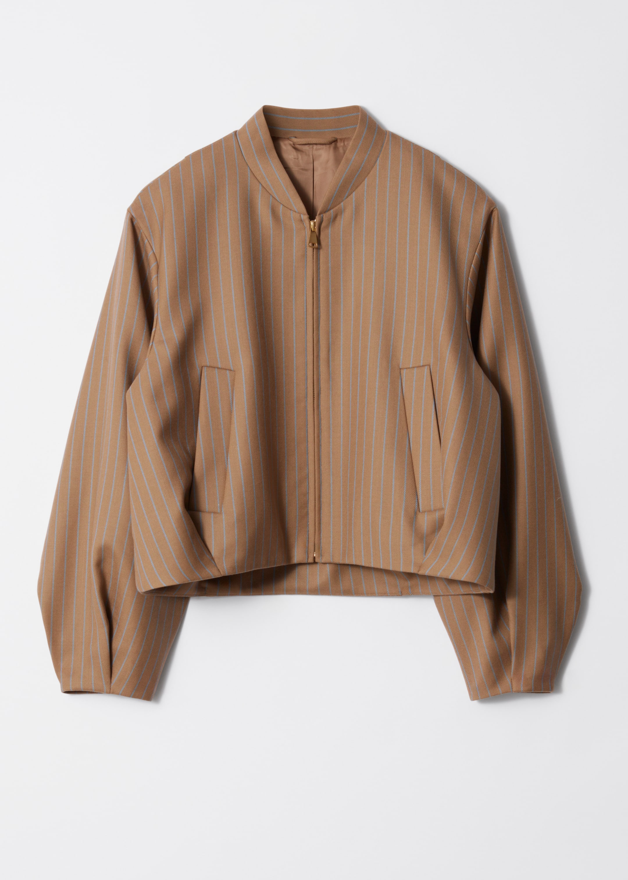 Visualizza immagine più grande: Giacca cropped in lana - Beige con motivo gessato - DONNA | H&M IT 1