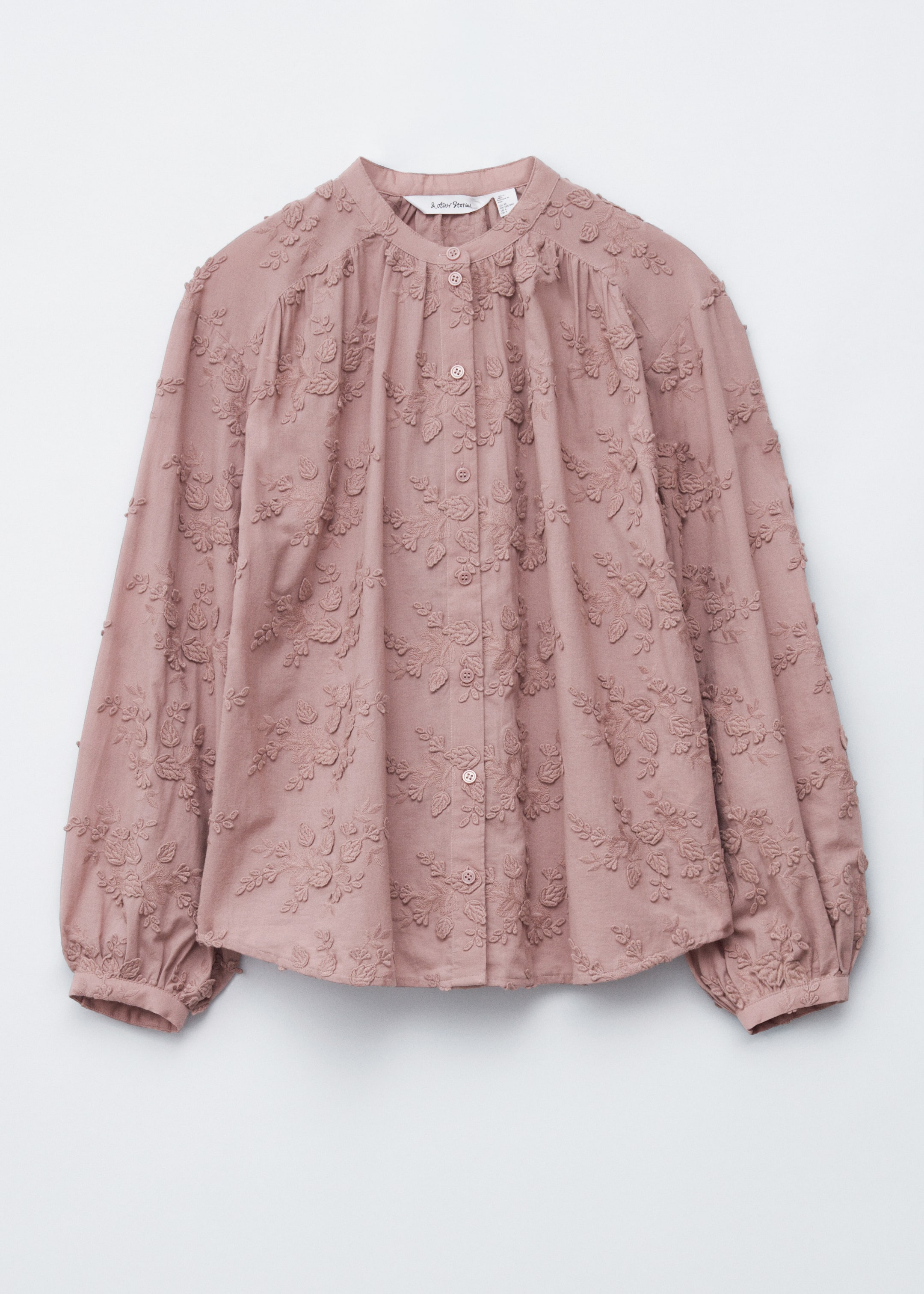Größeres Bild anzeigen: Voluminöse Bluse mit Blumenapplikation - Altrosa Stickerei - Ladies | H&M AT 7