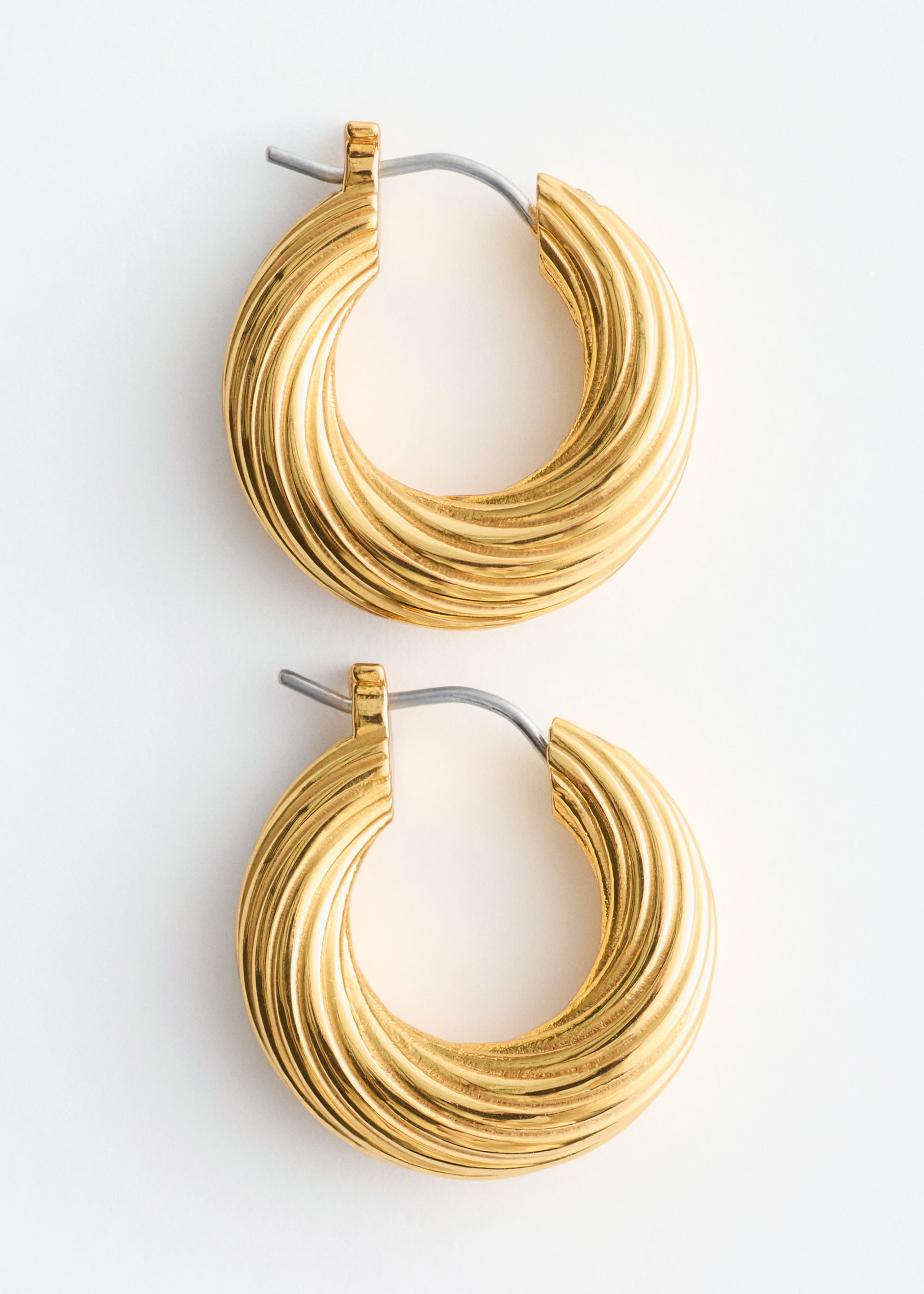 Fluted Hoop Earrings - Silver - Still Life