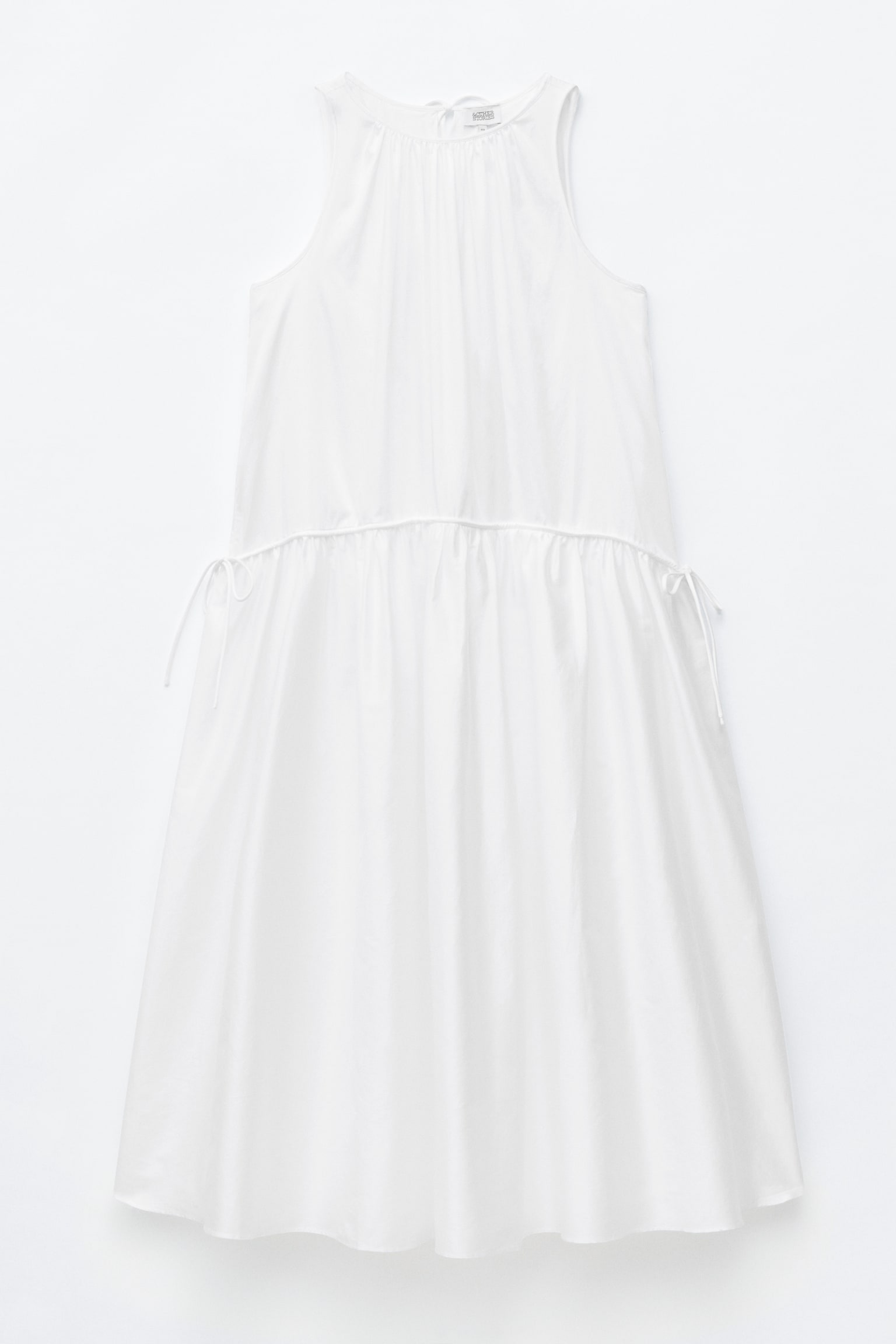 Robe froncée en coton - Blanc/Noir - 1