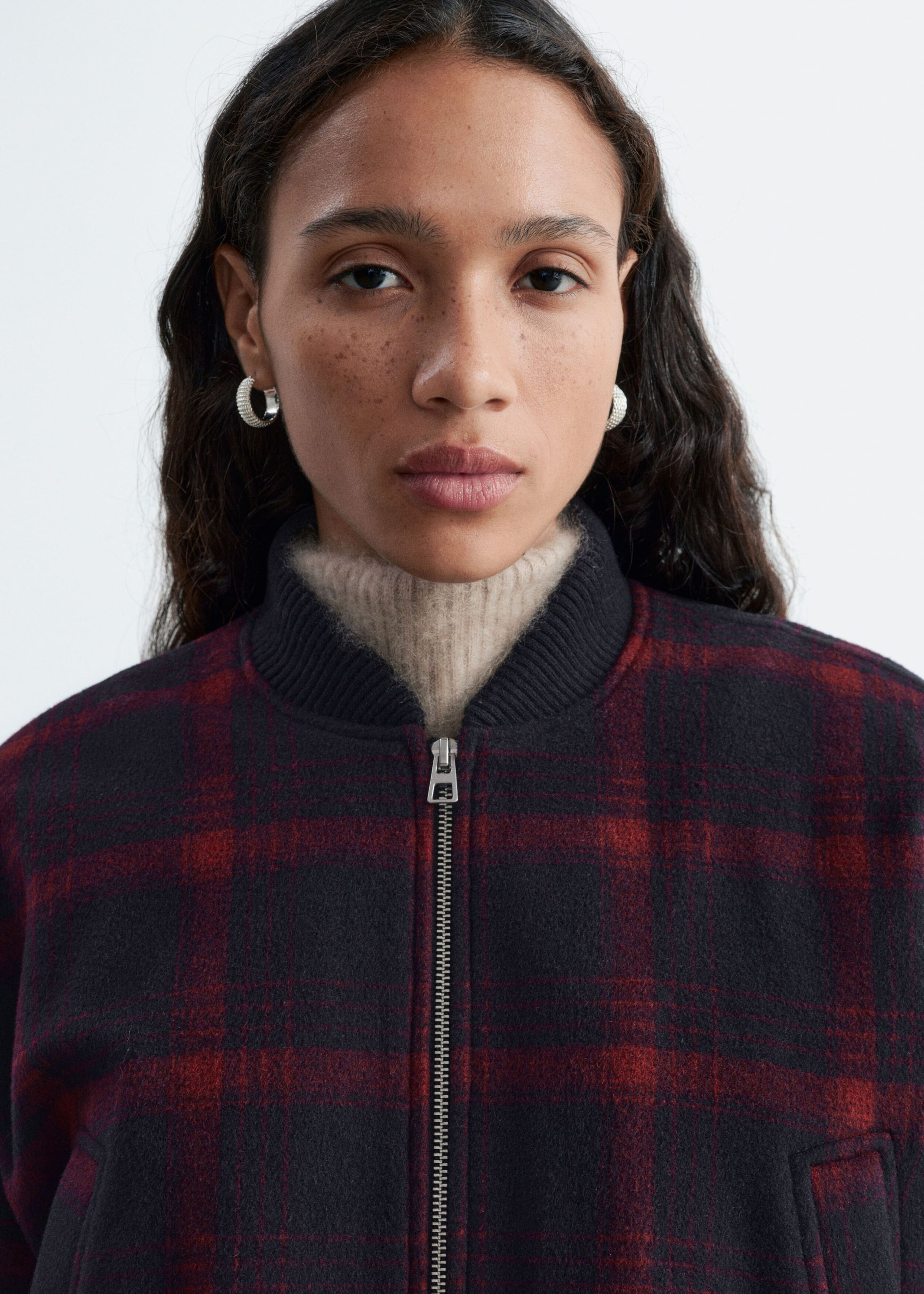 Veste style bomber à carreaux - Bleu/À carreaux - Lookbook