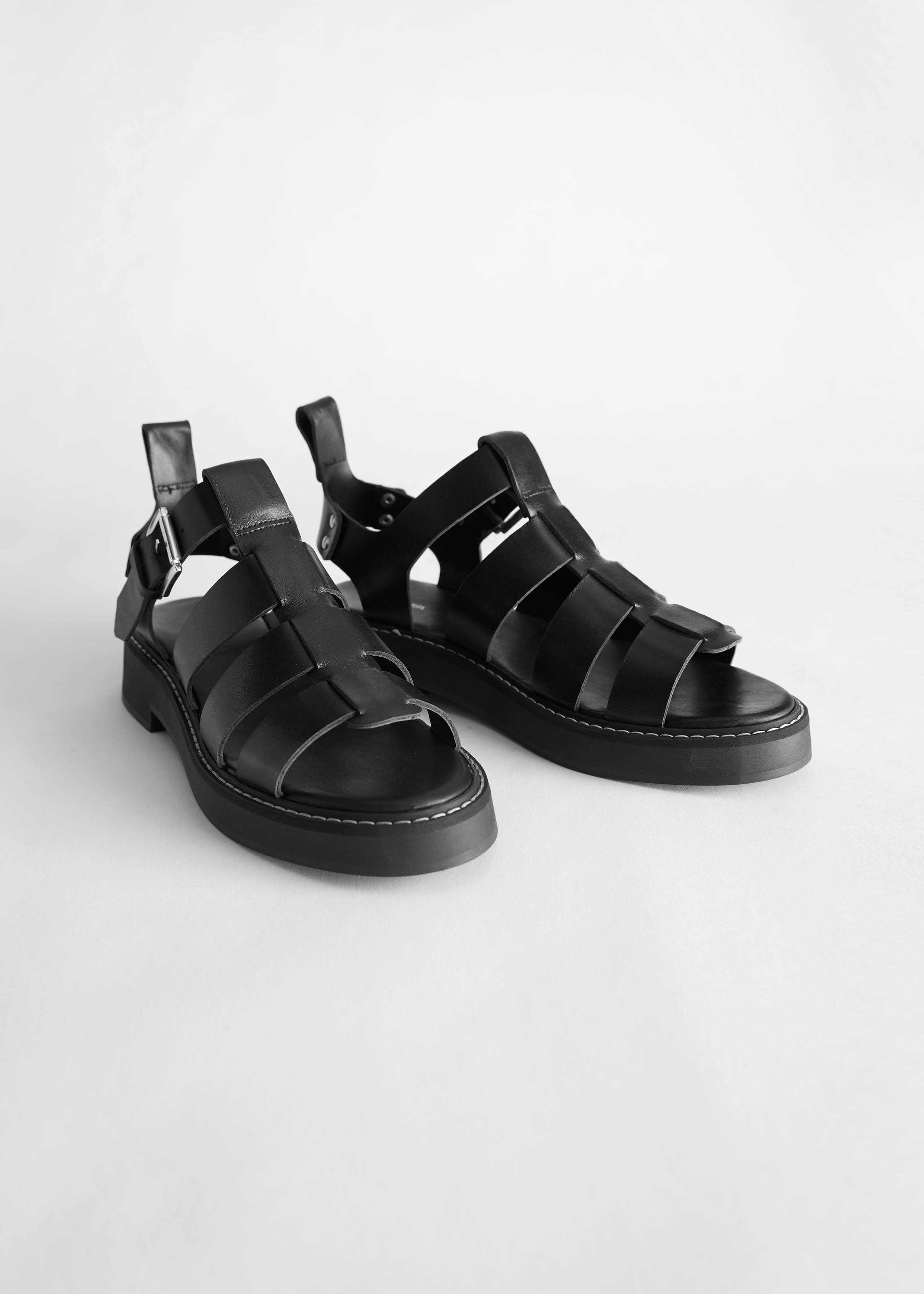 Chunky Leather Gladiator Sandals - Beige - Bodegón