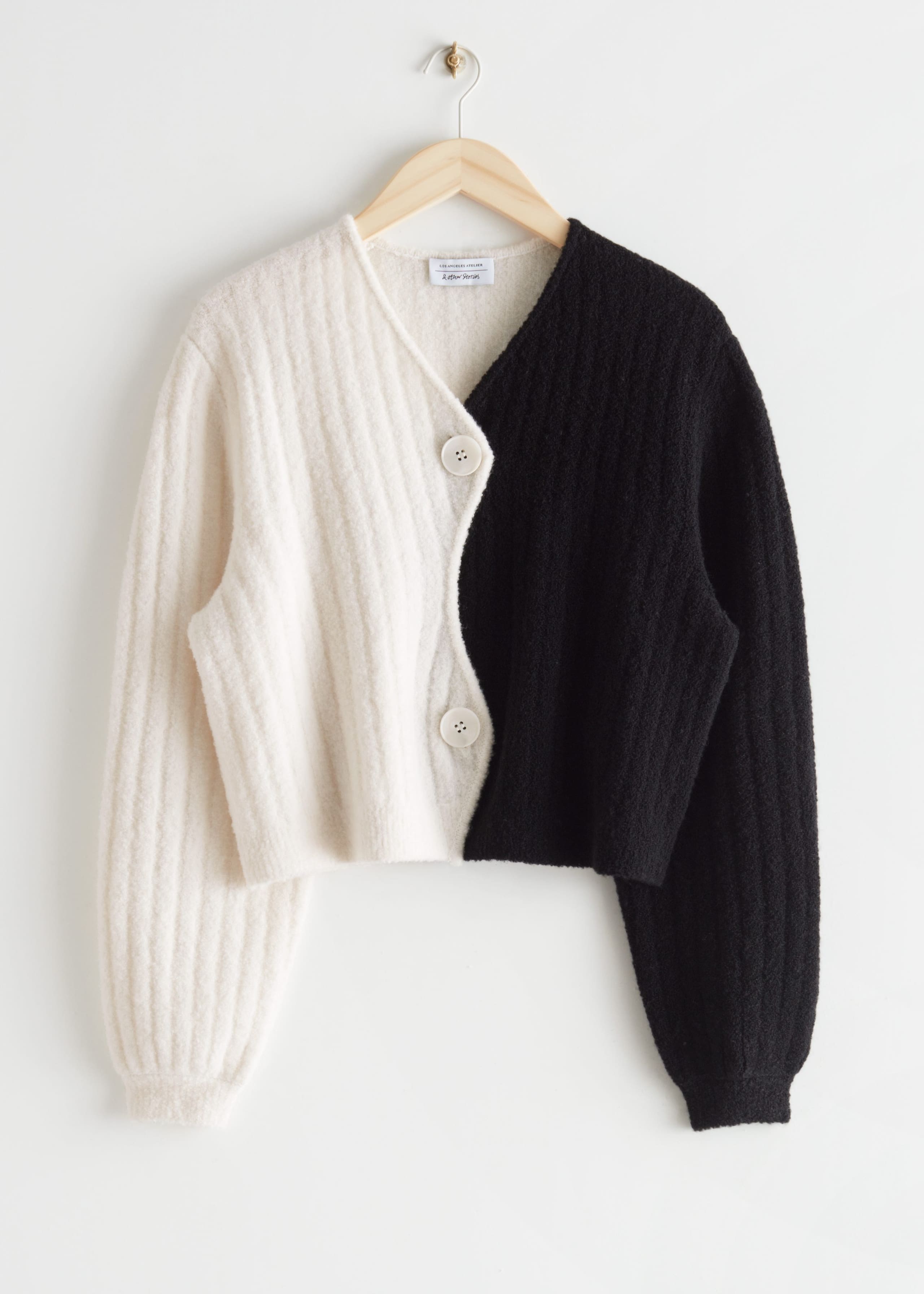 Colour Block Knit Cardigan - Black/White - Still Life