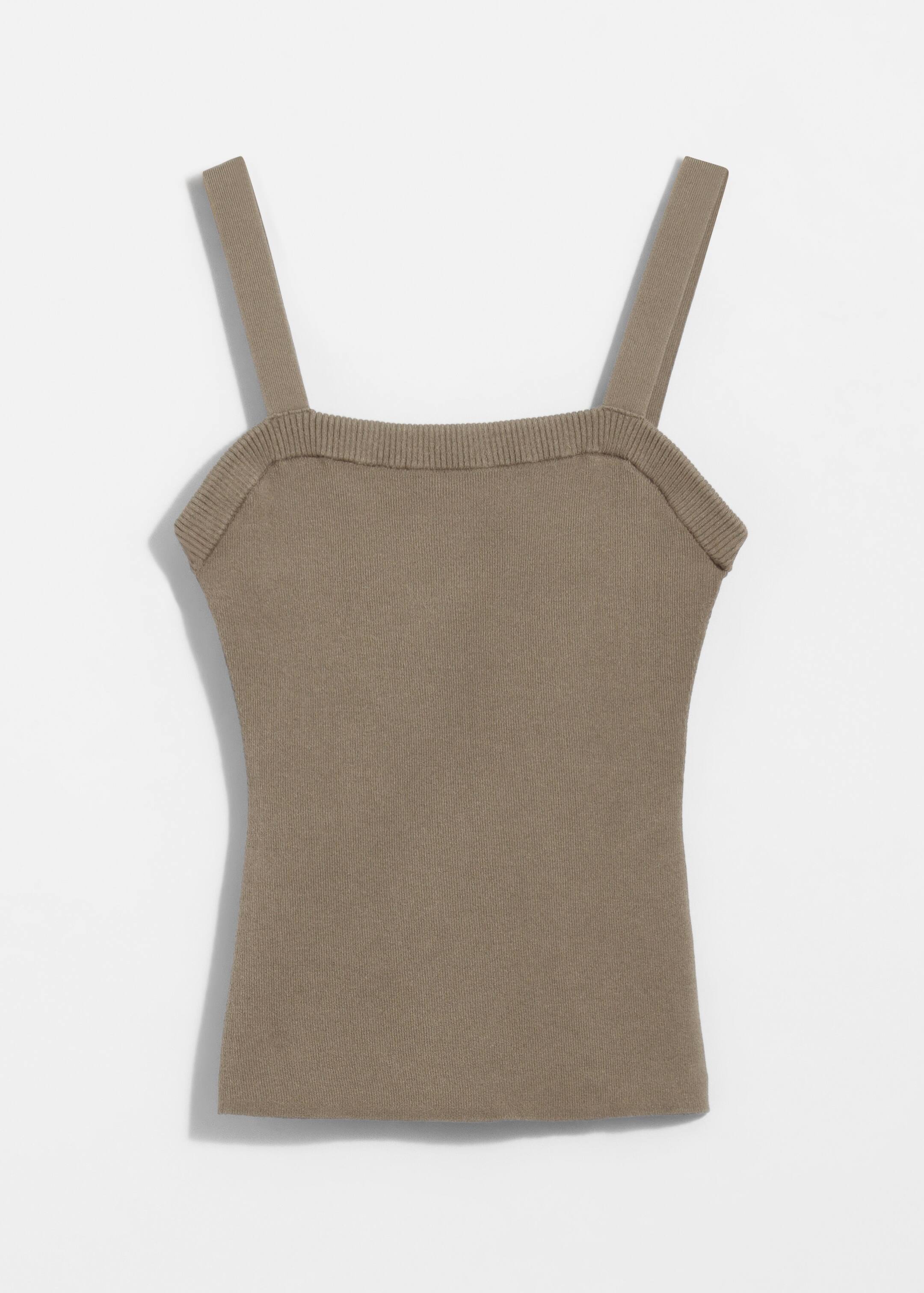 הצגת תמונה גדולה יותר: Square-Neck Knit Top - Mole - Ladies | H&M IL 1