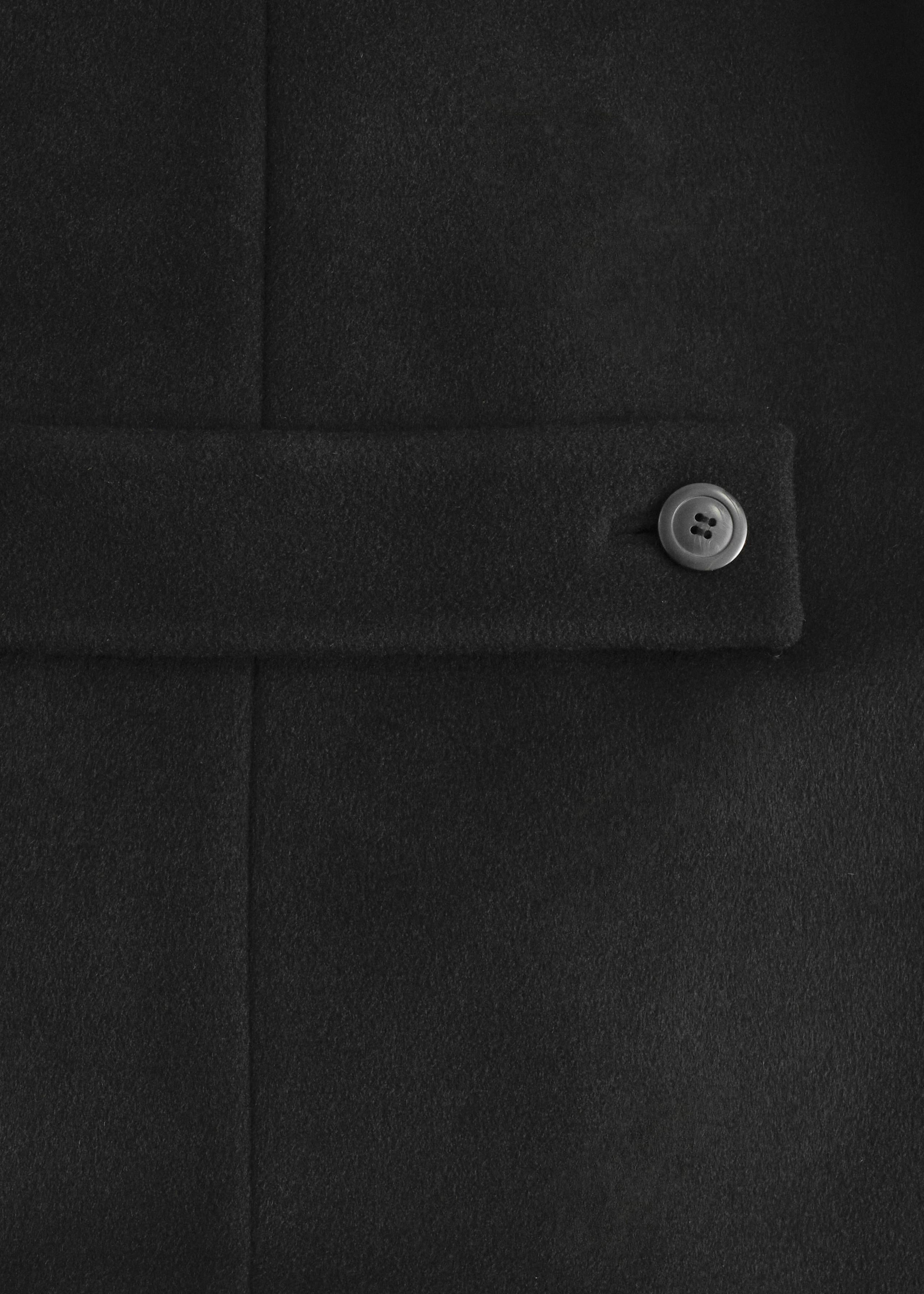 Image of Short Fur-Collar Wool Coat