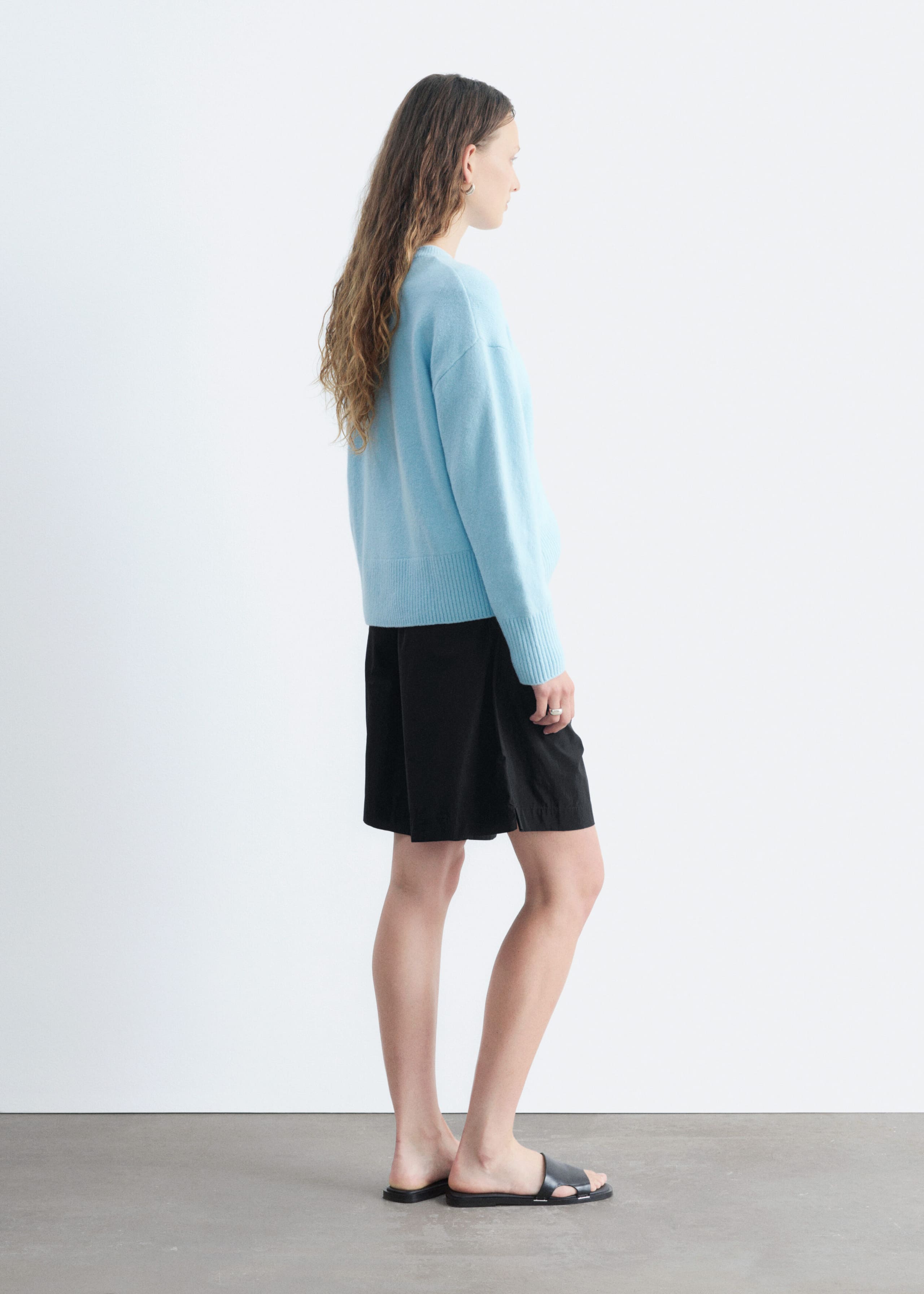 Relaxed Fit Knitted Sweater - Black - Lookbook