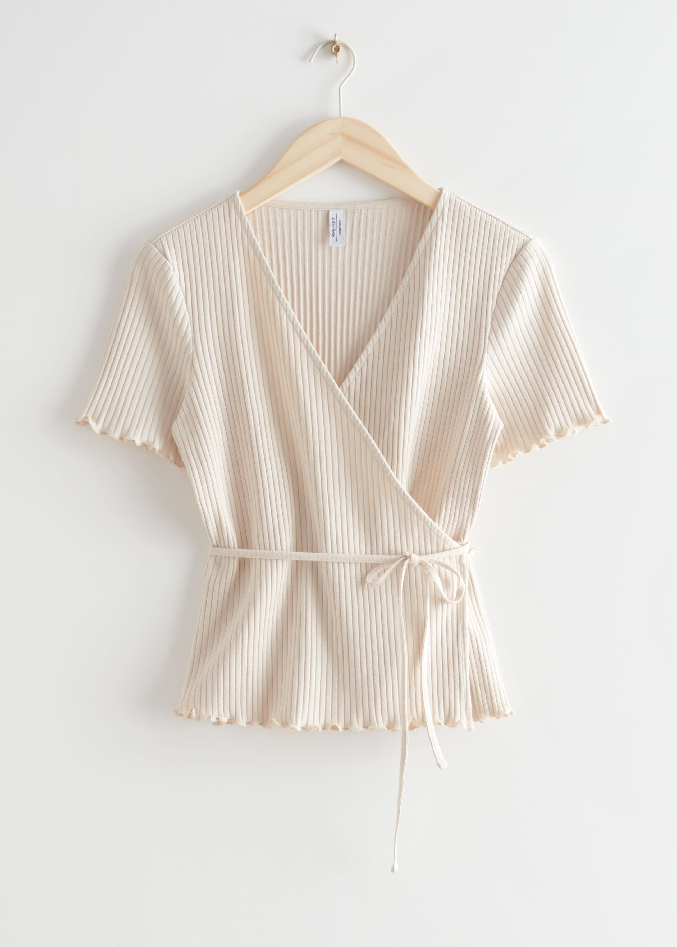 Ribbed Wrap Top - Cream - Still Life