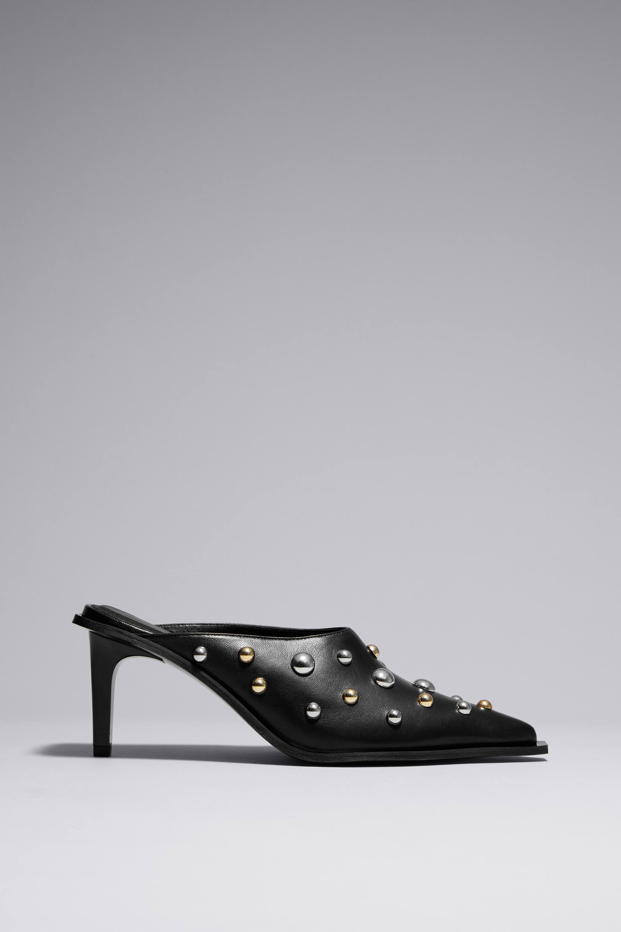 Se større billede: Læder-mules med nitter - Sort - DAME | H&M DK 1