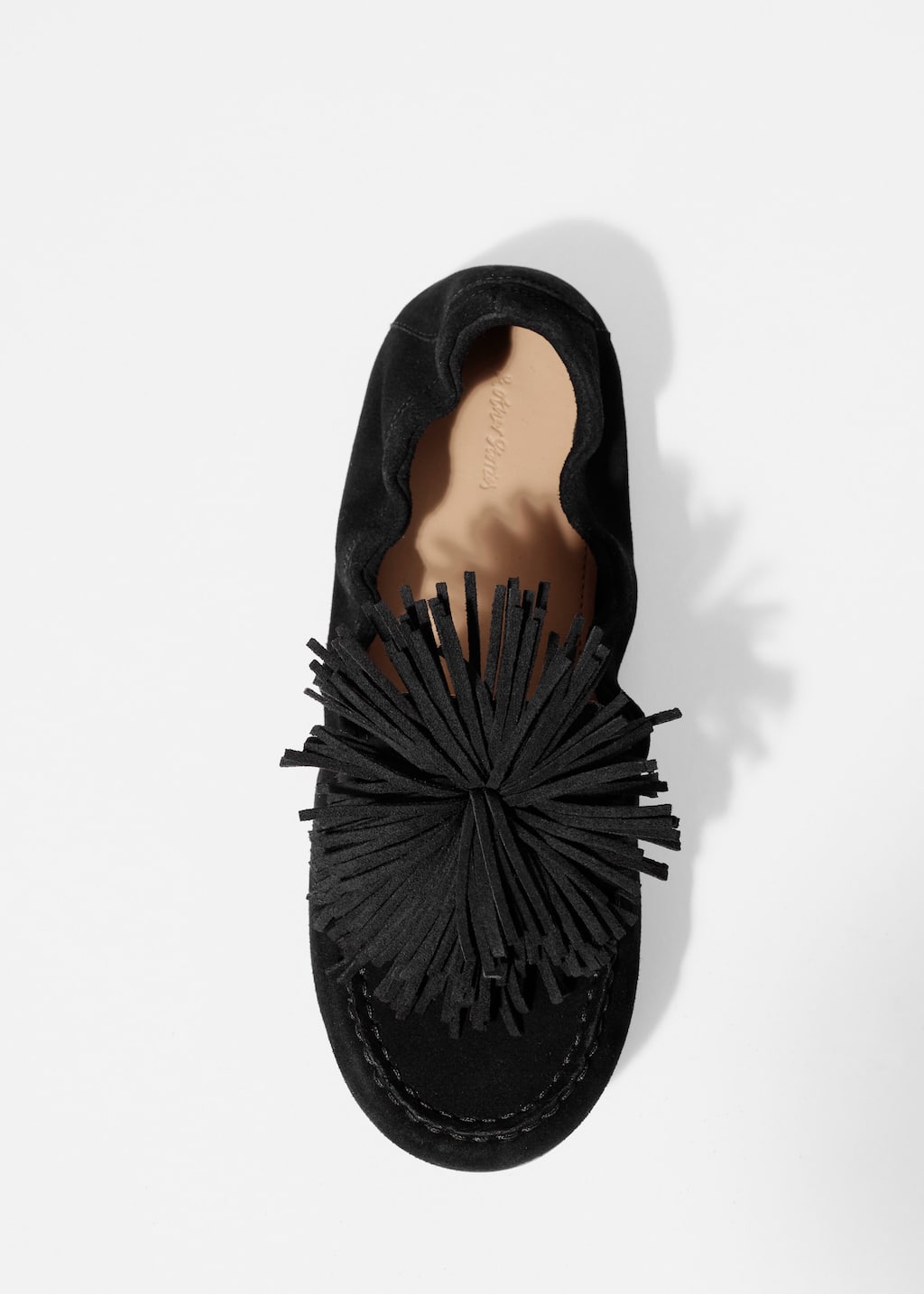 Image of Pompom Suede Loafers