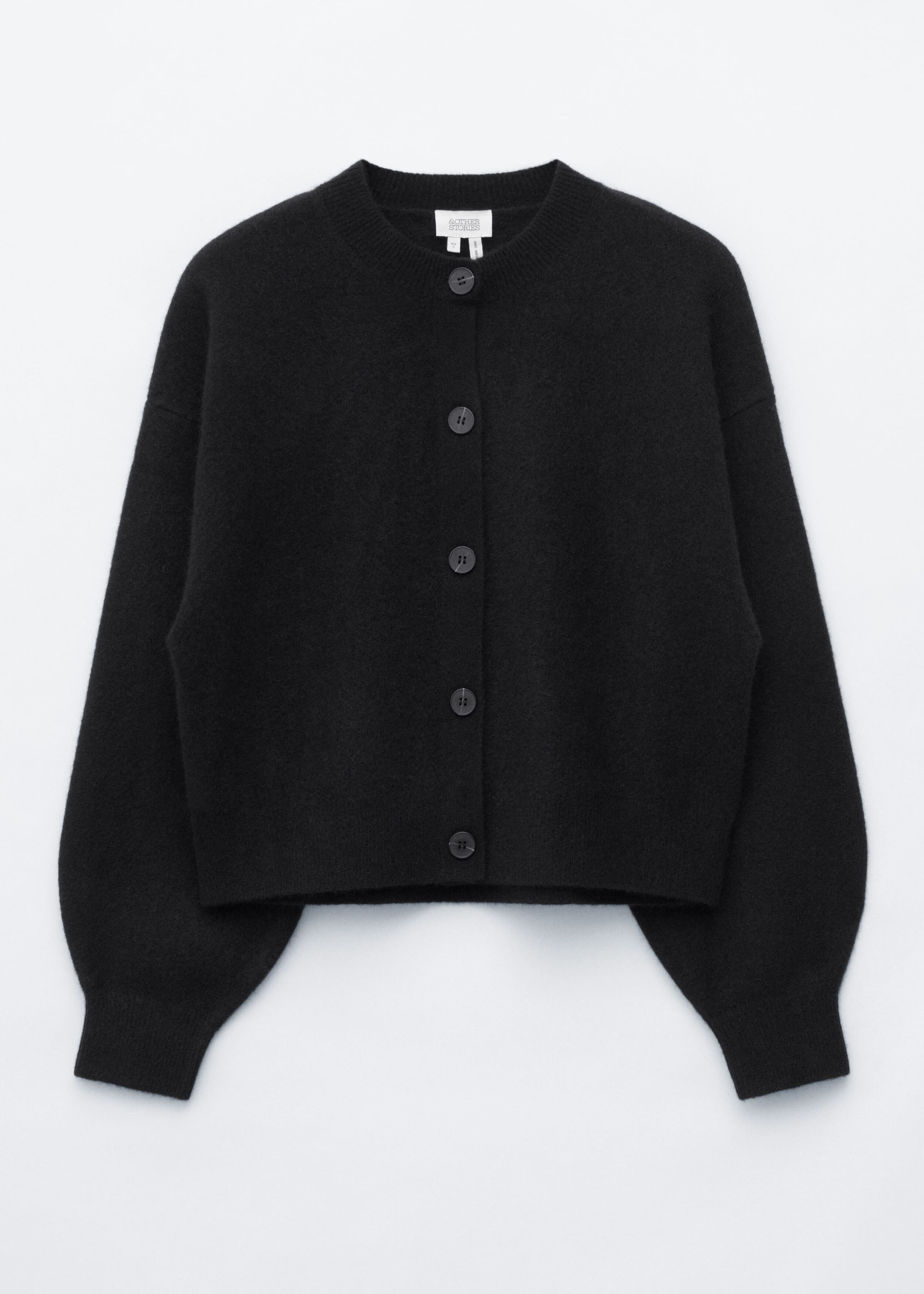 Boiled Merino Cardigan - Black - Still Life