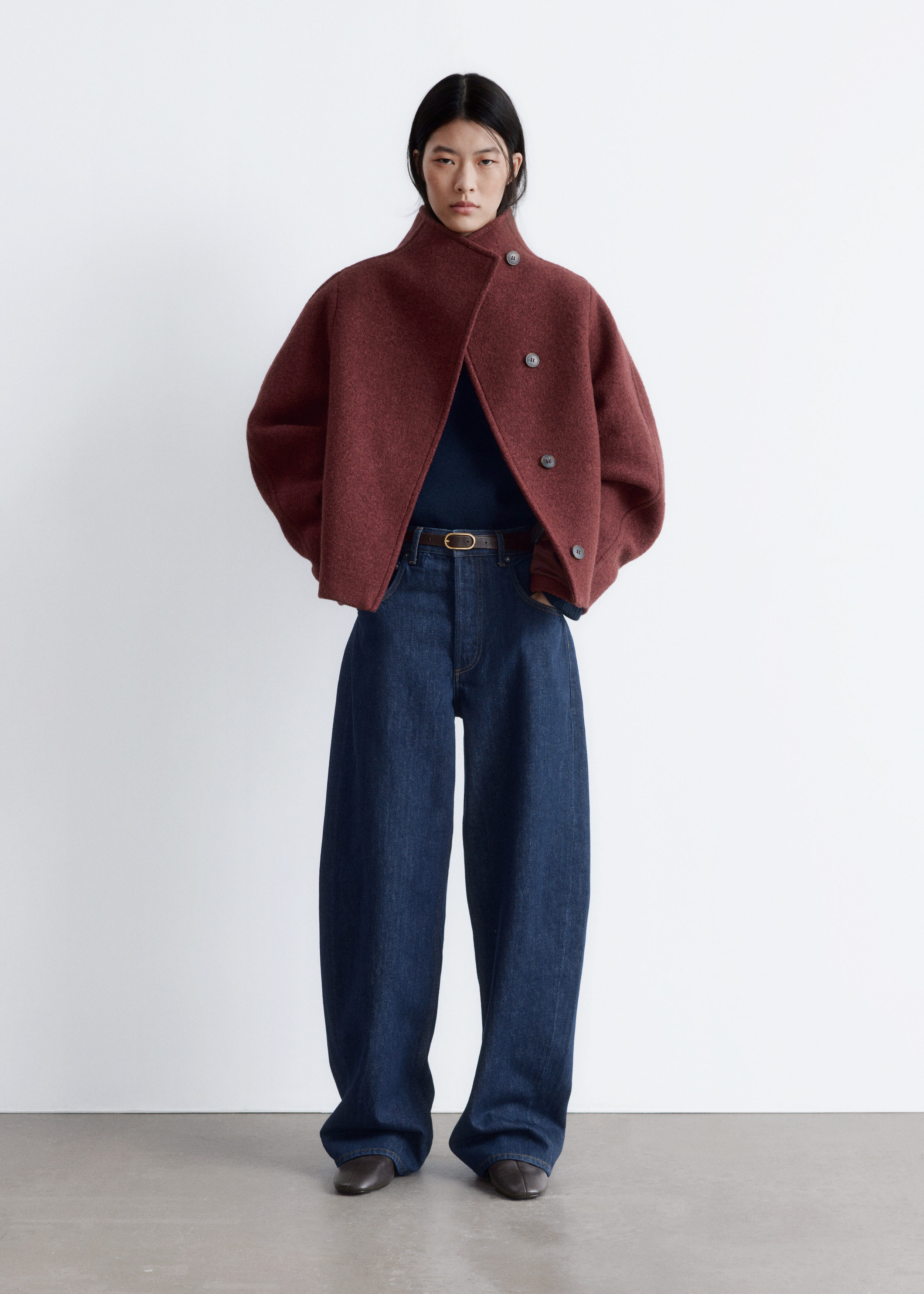 Metallic Wool Bomber Jacket – Szary/Różowe złoto – Jackets