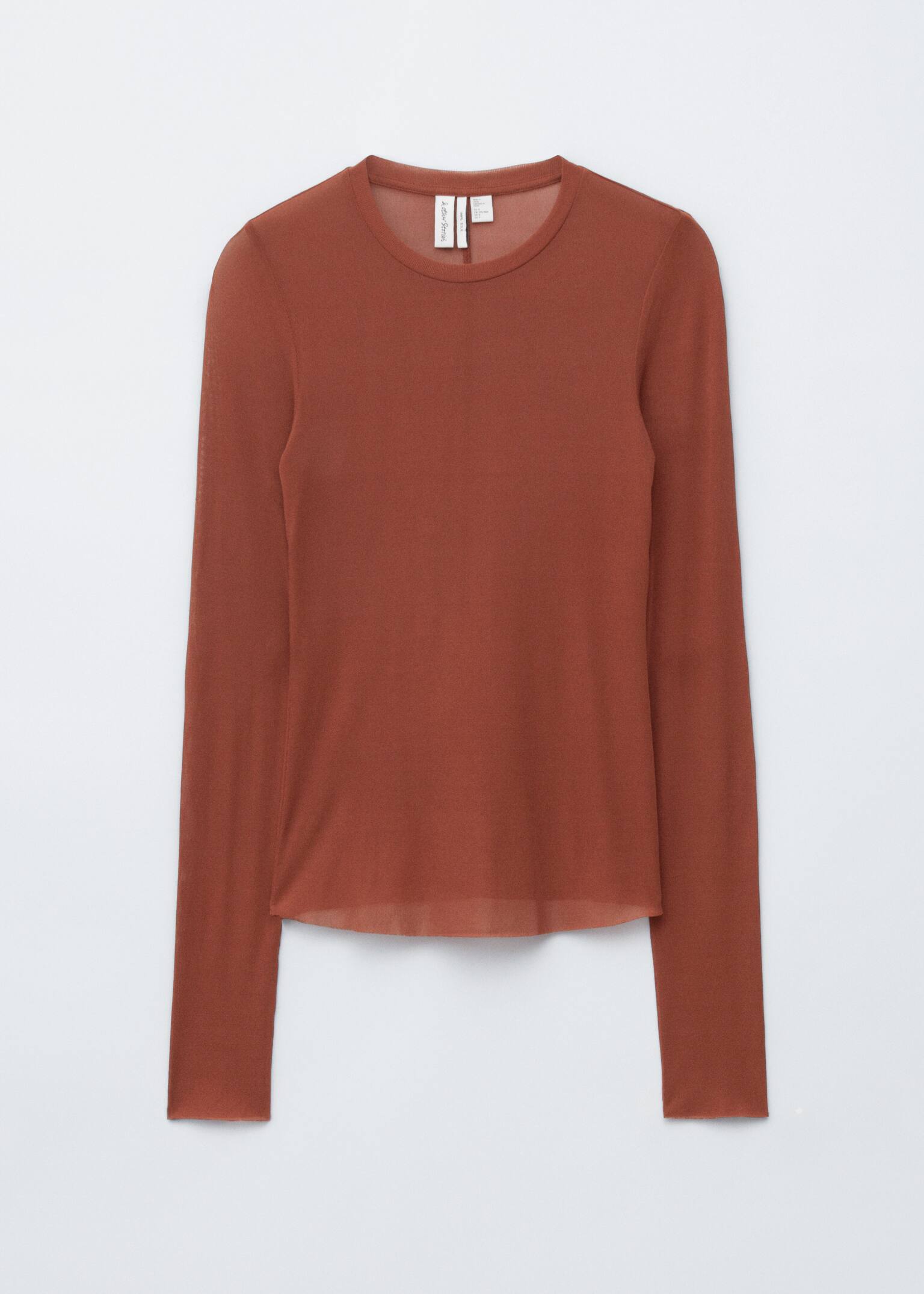 Sheer Silk Top - Rust Brown - 2