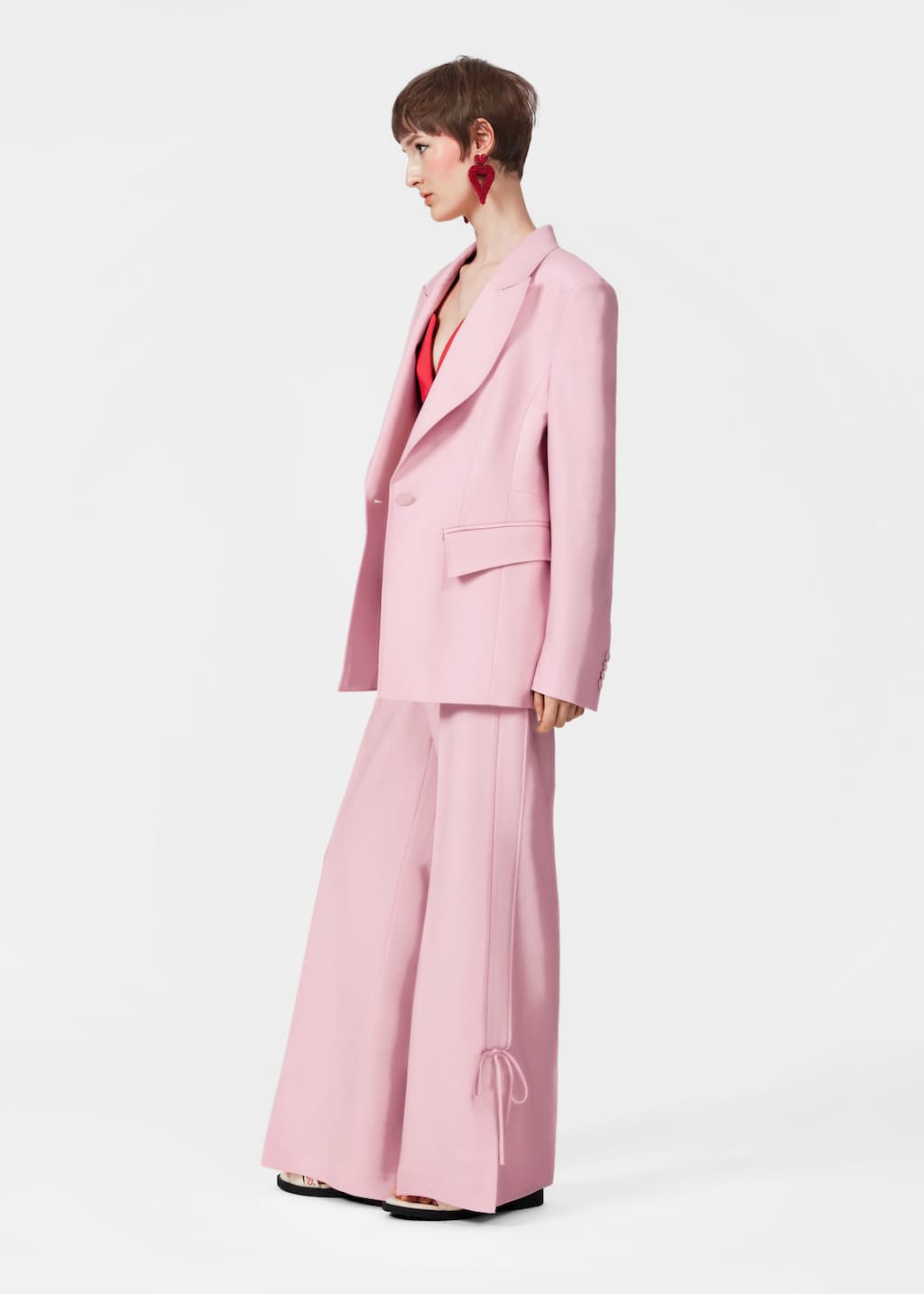 Image of Bow-Detailed Press-Crease Trousers