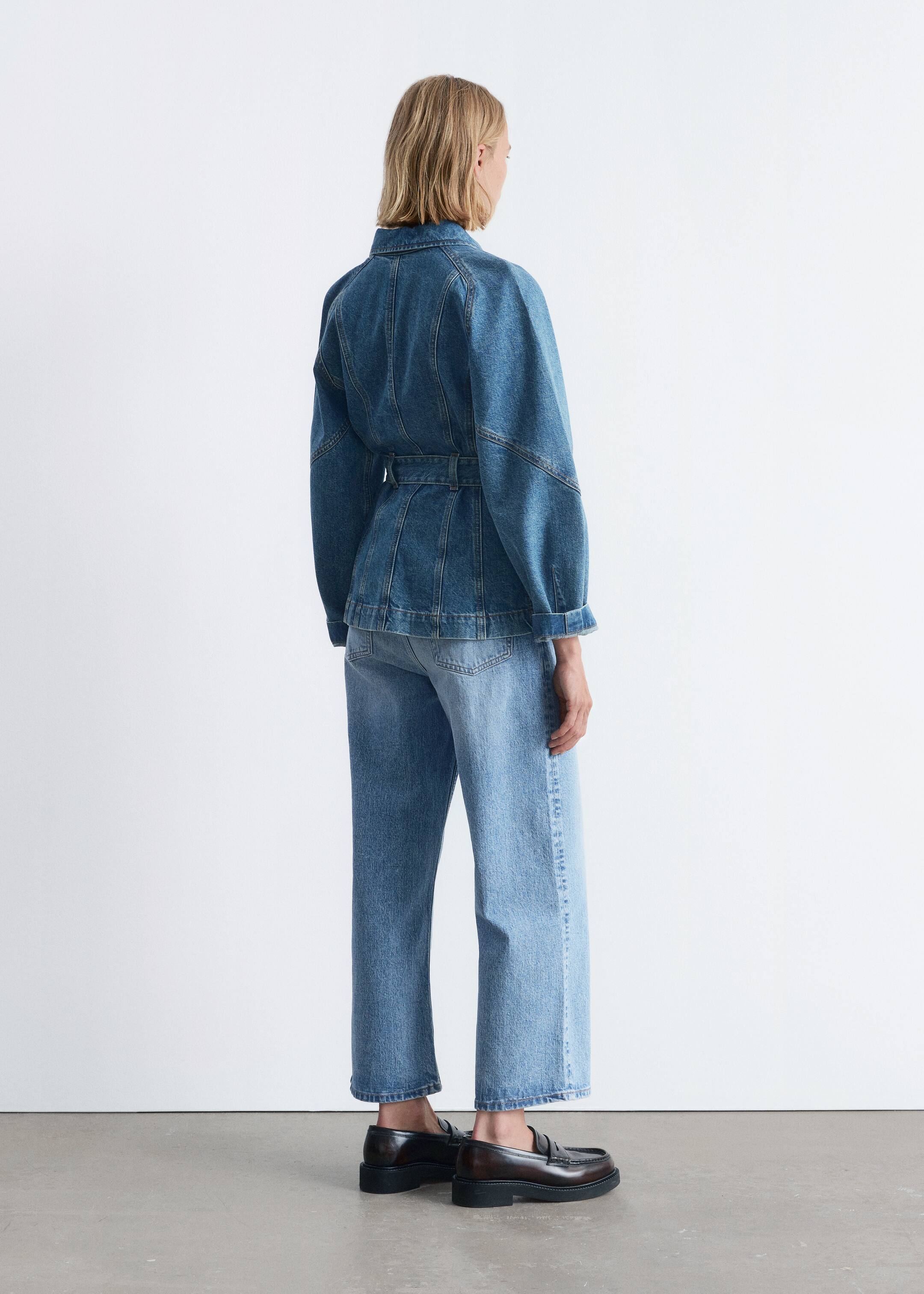 Zobacz większy obraz: Kurtka z denimu z paskiem - Niebieski - ONA | H&M PL 5