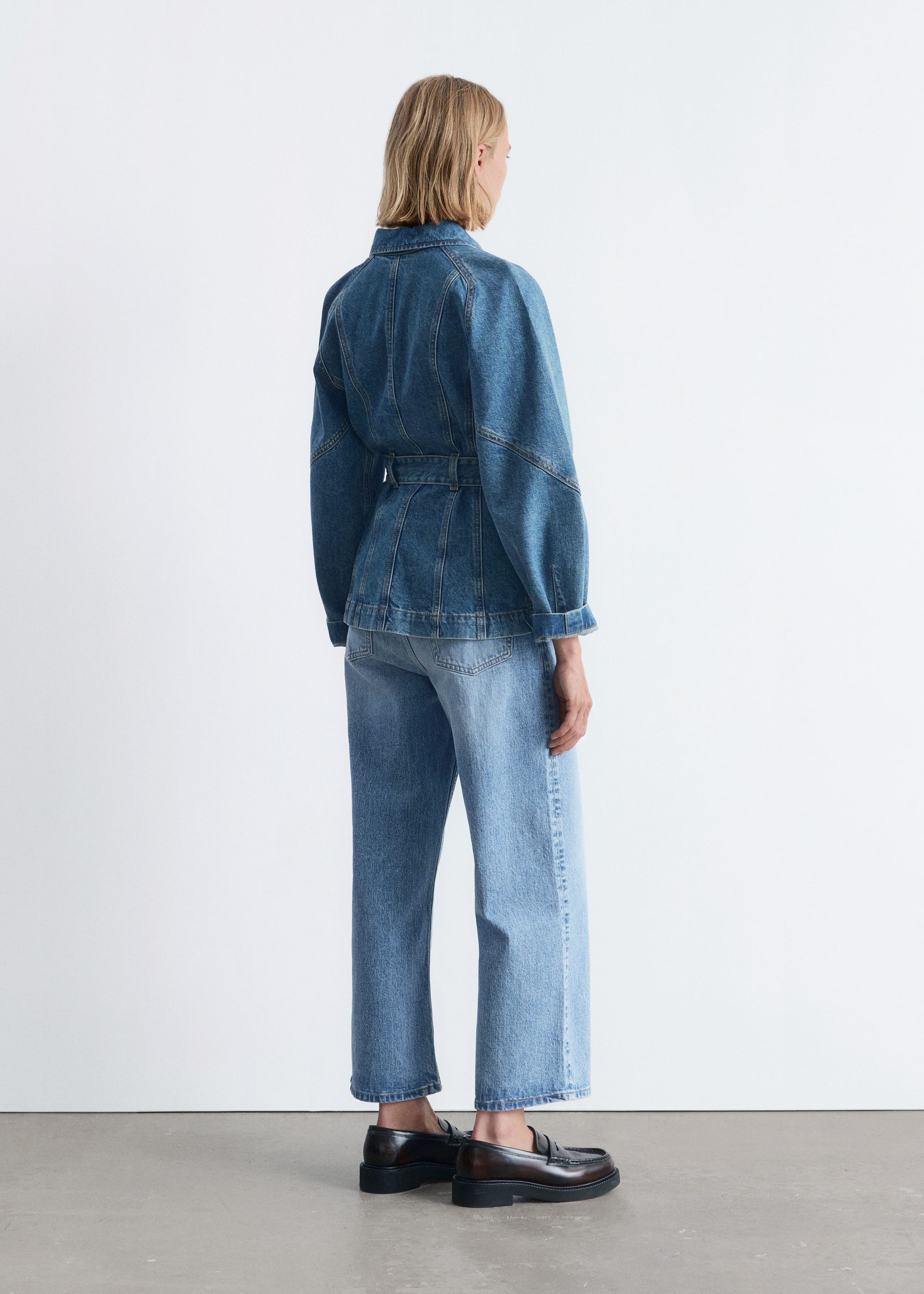 Image of Belted Denim Jacket