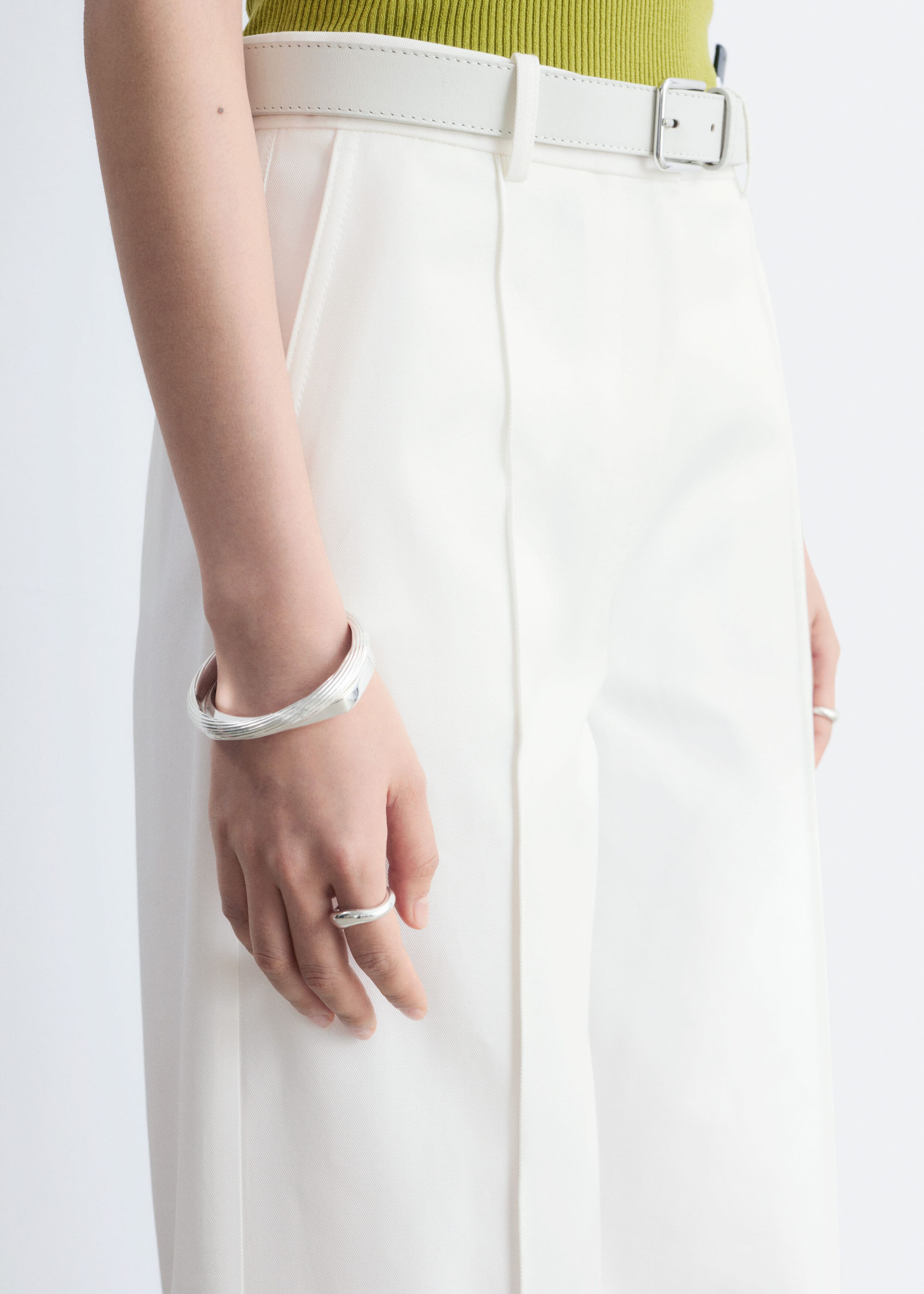 Image of Press-Crease Cotton Trousers