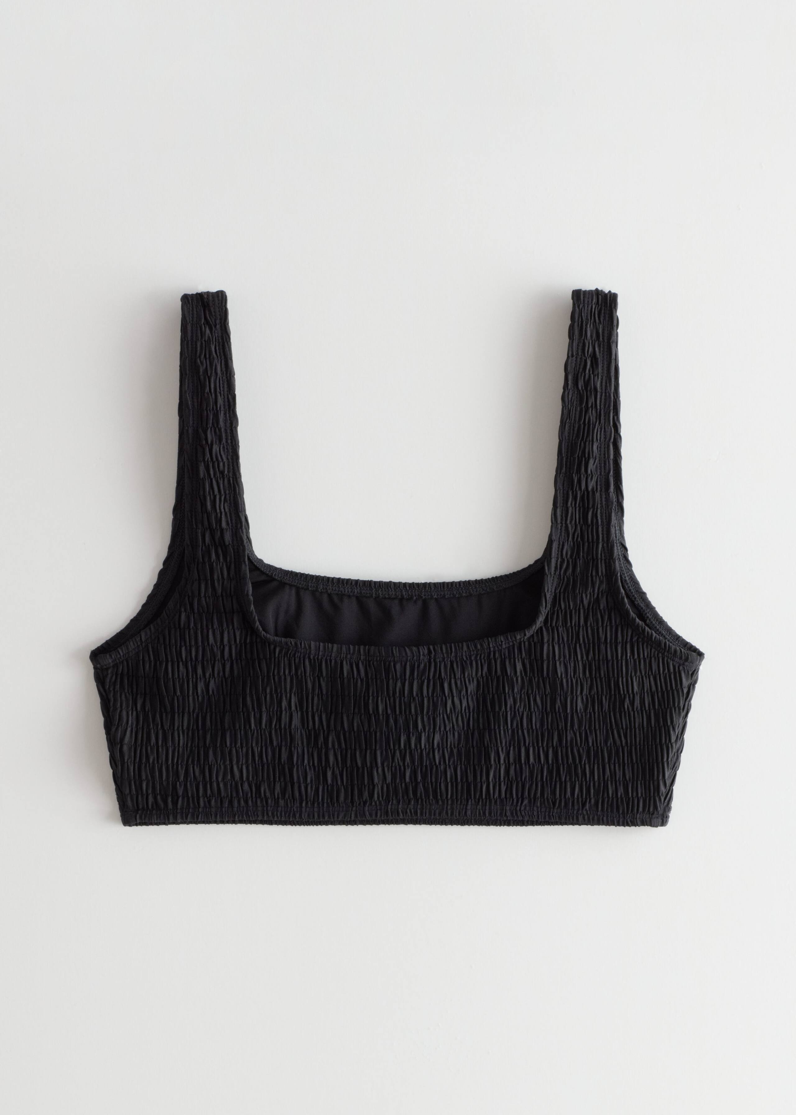 Ruched Square Neck Bikini Top - Black - Still Life