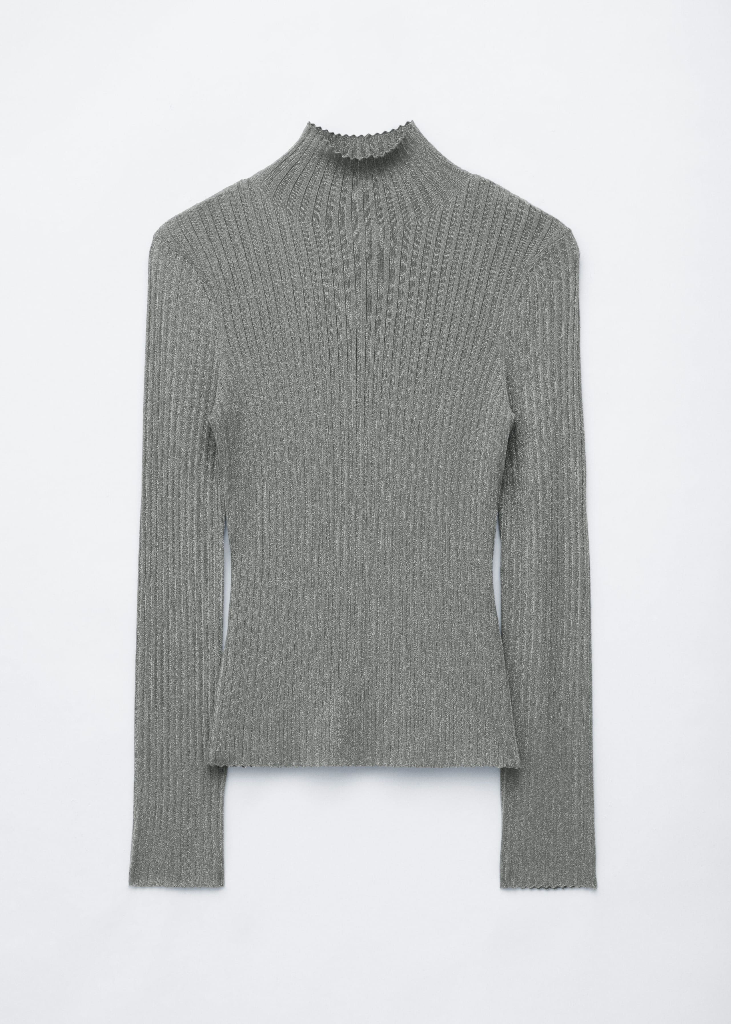 Metallic Rib-Knit Top - Grey - Still Life