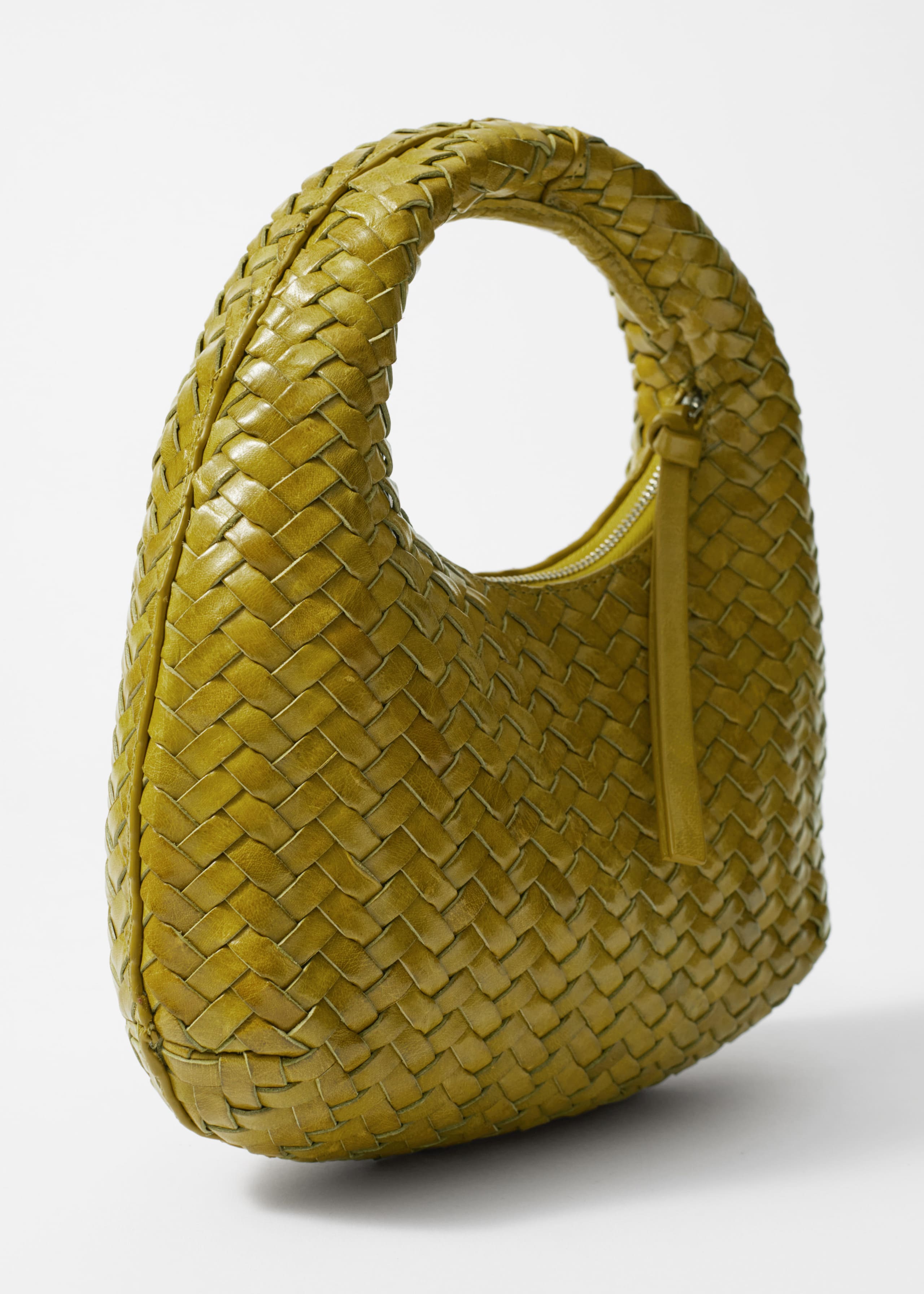 Small Braided-Leather Bag - Yellow - Still Life