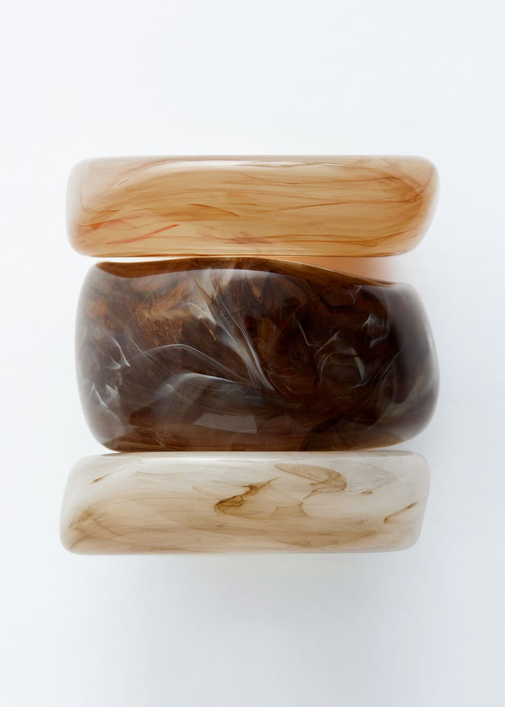 Marbled Bangle Set - Dark Brown Marbled - Still Life