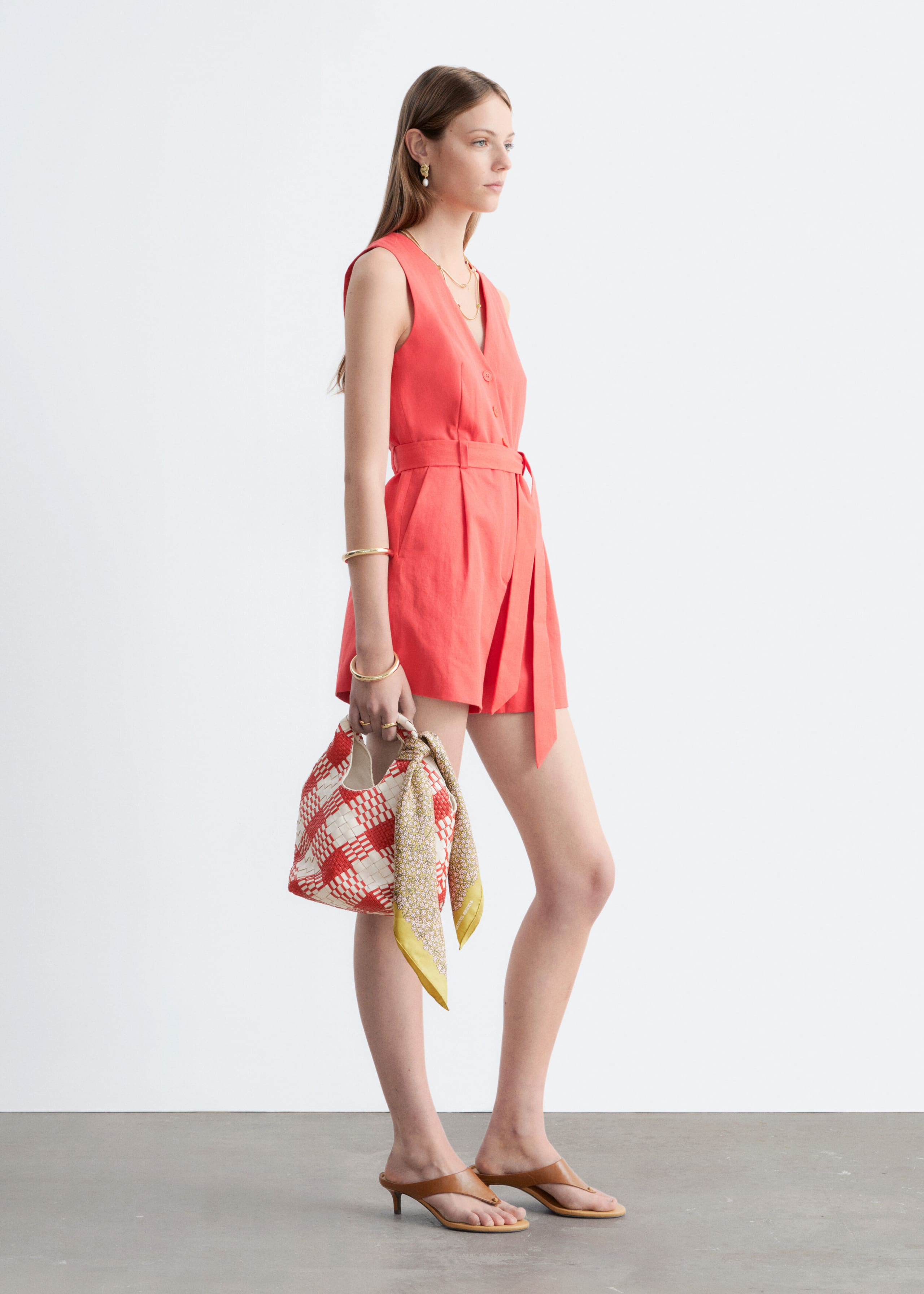 Tailored Playsuit - Red - Lookbook