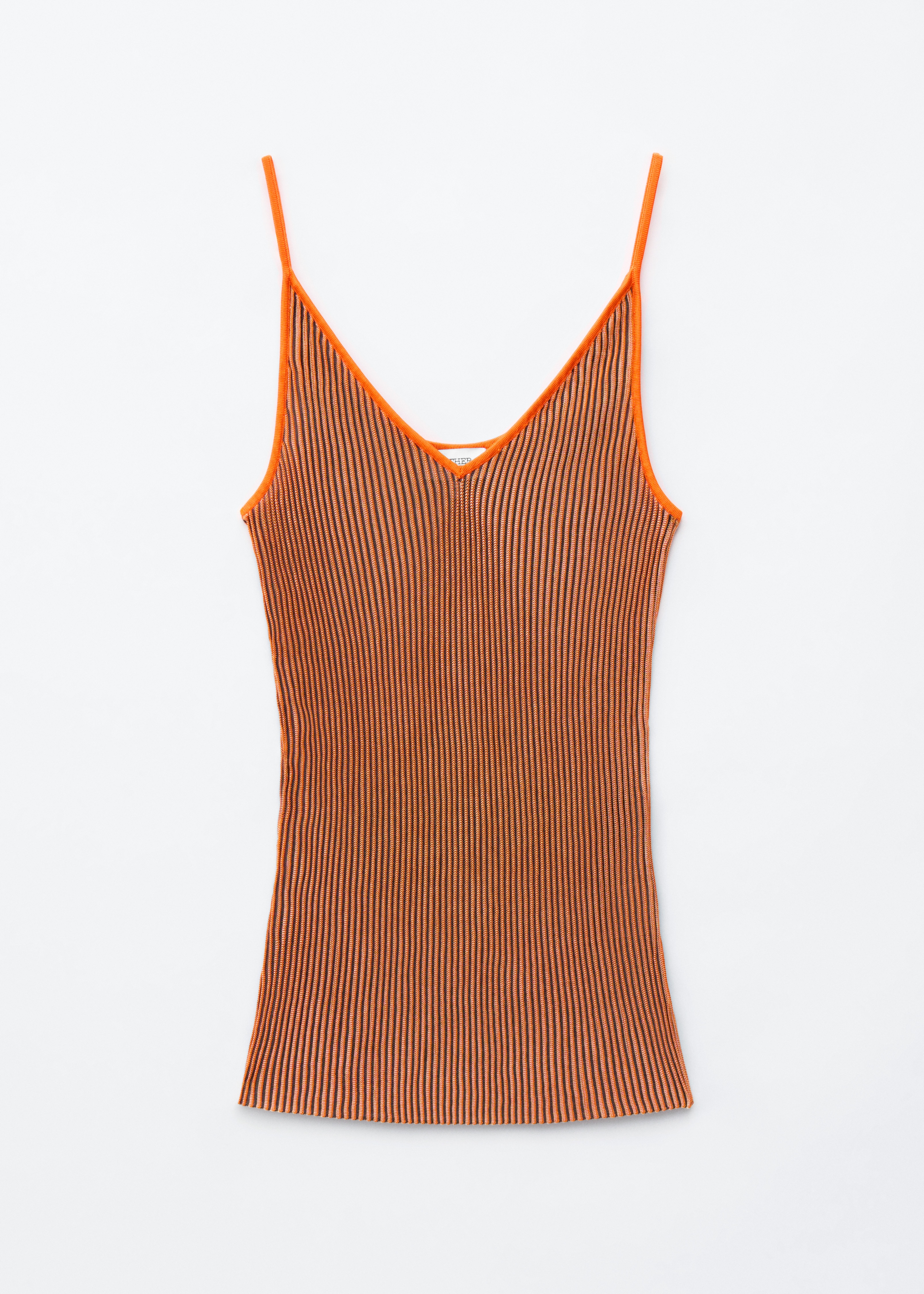 Ribgebreid hemdje - Oranje/Groen