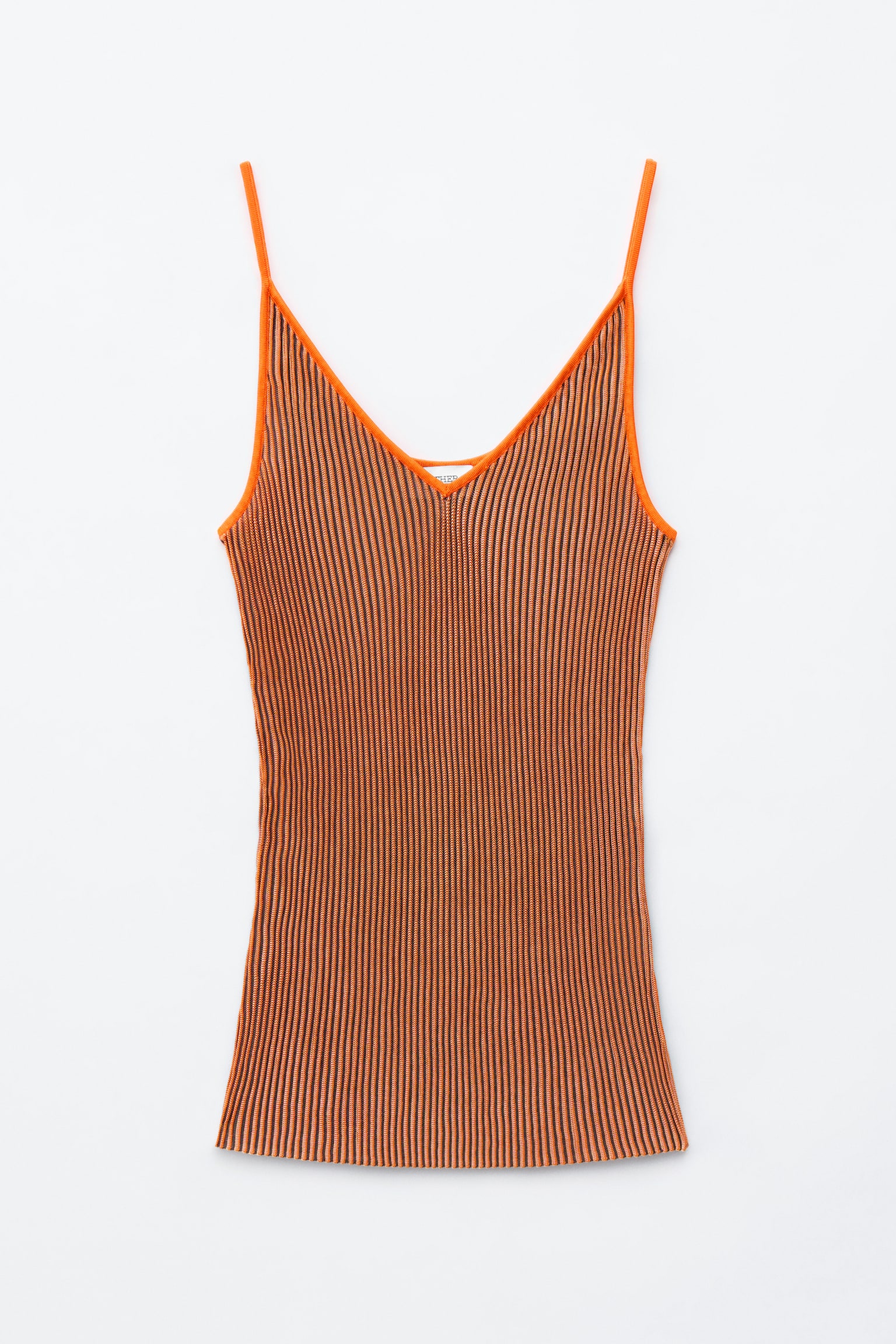 Ribbstickat linne - Orange/Grön - 2