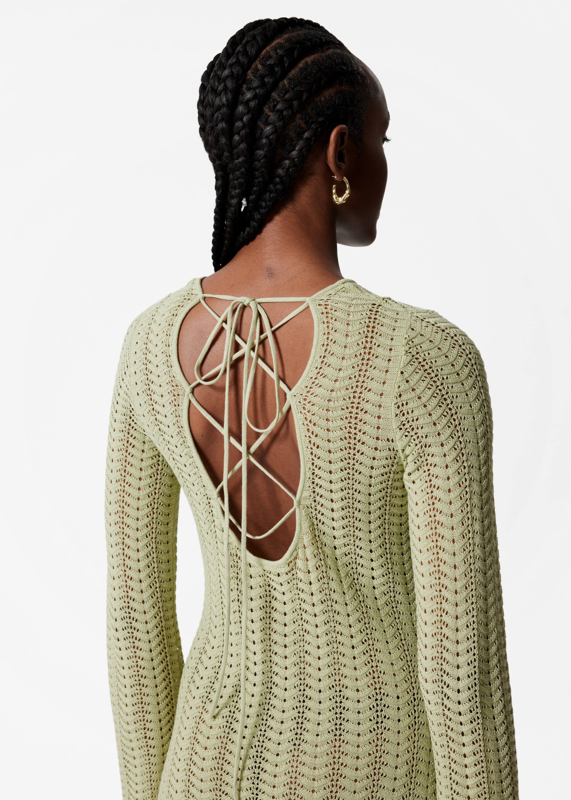 Visualizza immagine più grande: Abito midi in maglia pointelle - Verde chiaro - DONNA | H&M IT 4