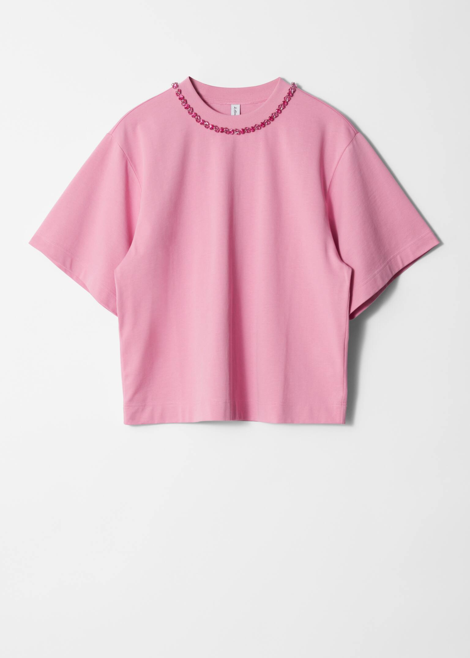 Tricou cu aplicații - Roz/Alb - 2