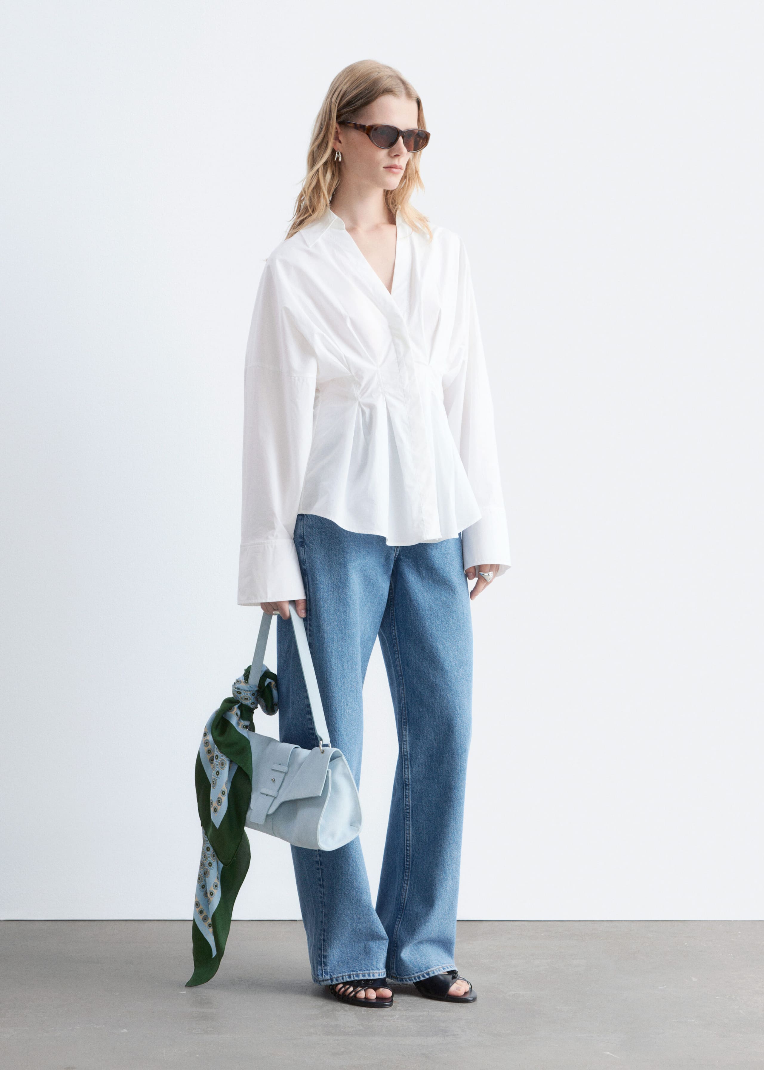 Fitted-Waist Cotton Shirt - White - Lookbook