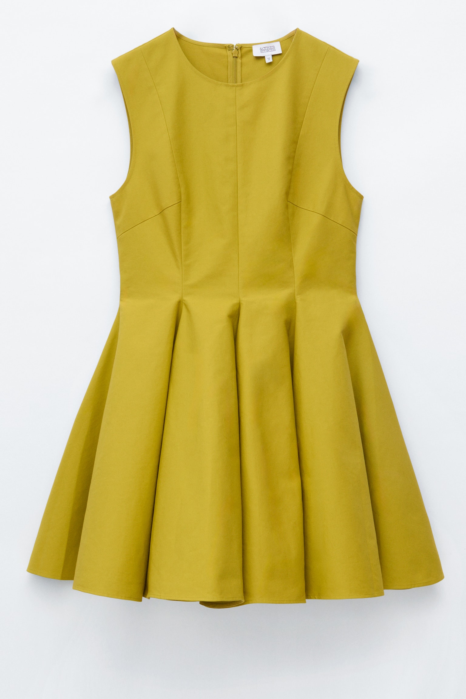 Minivestido plisado-Amarillo verdoso - 1