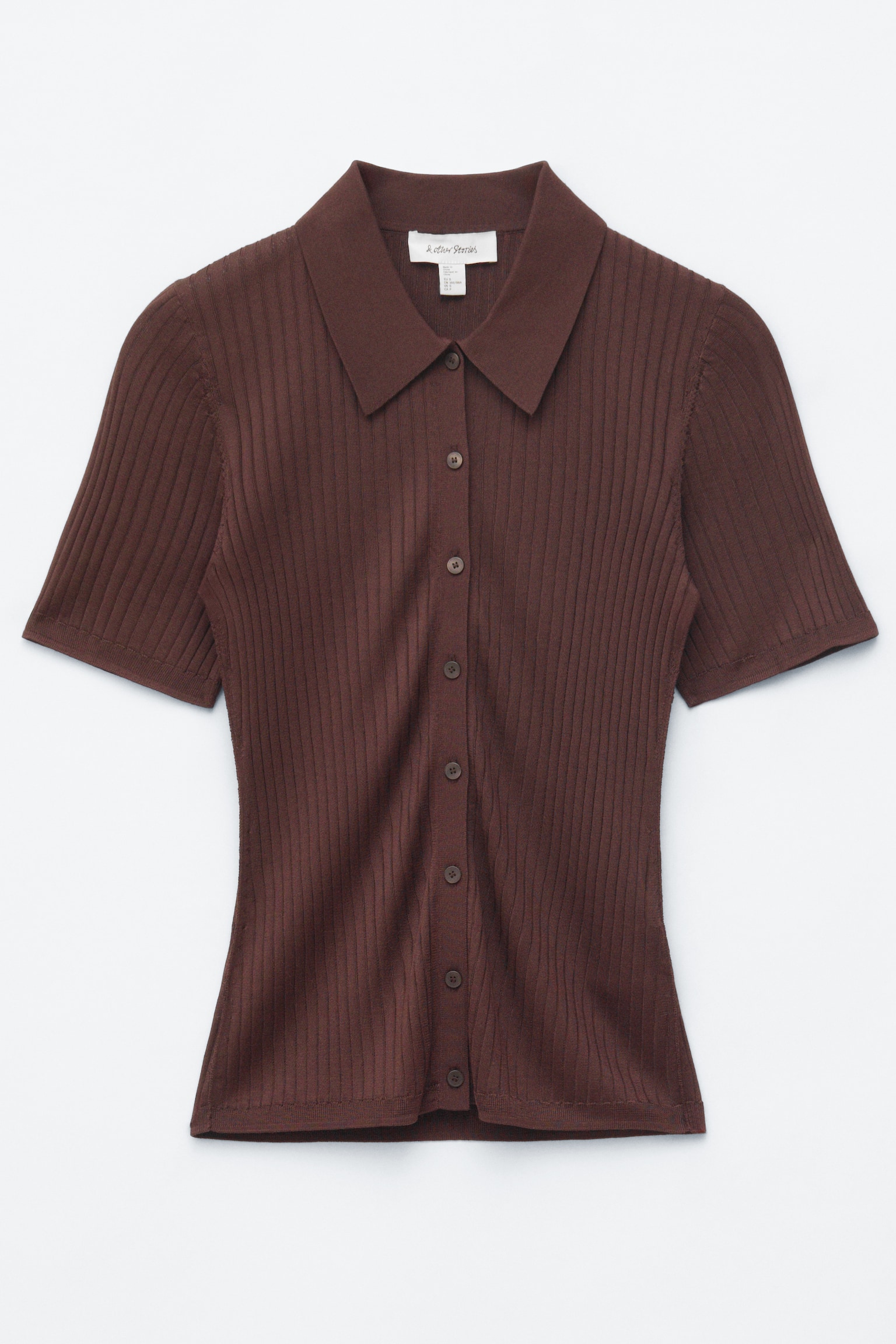 חולצת סריג ריב - חום כהה/צהוב/ירוק - 2