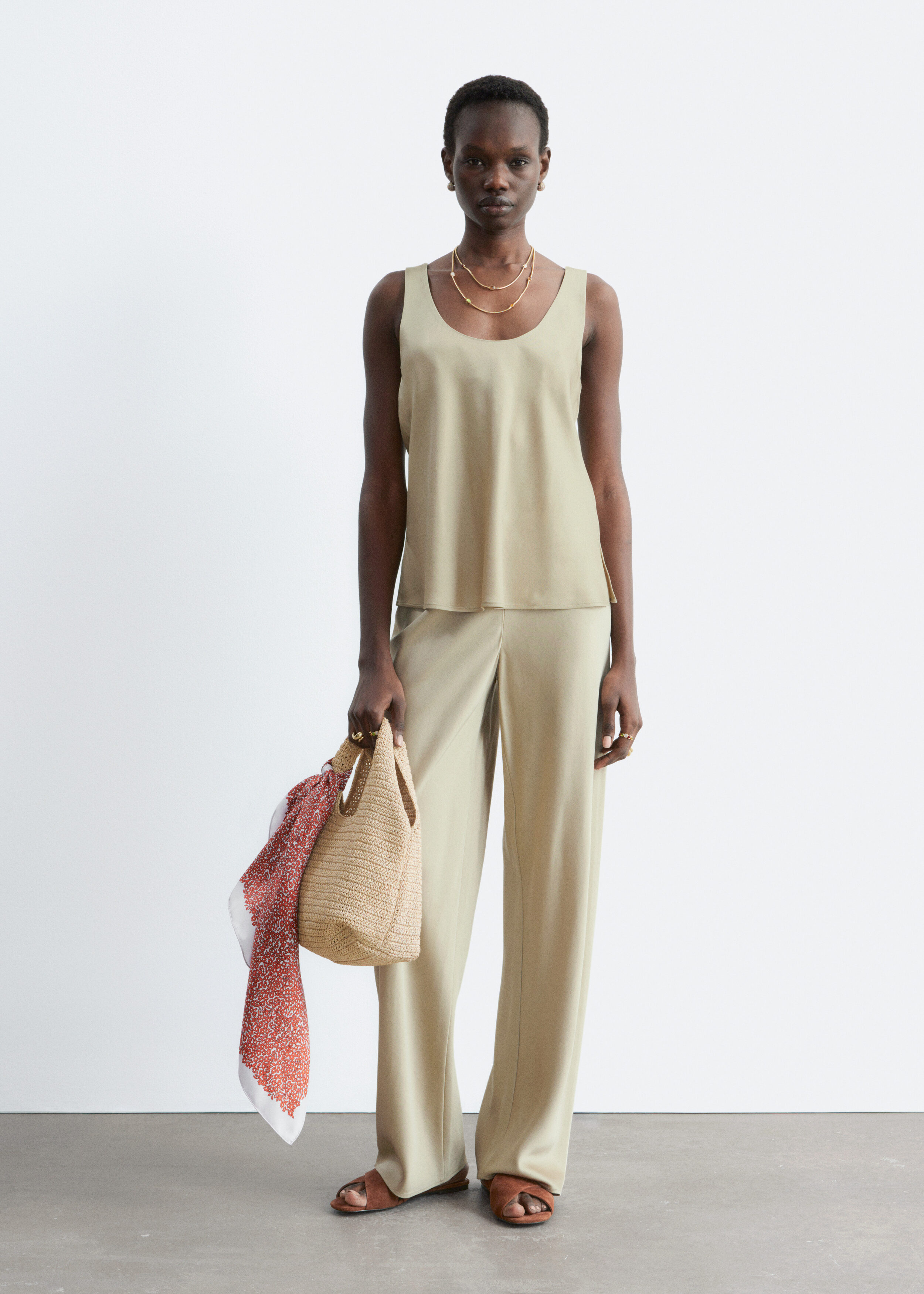 Fringed Rib-Knit Top - Beige - Tops - & Other Stories US