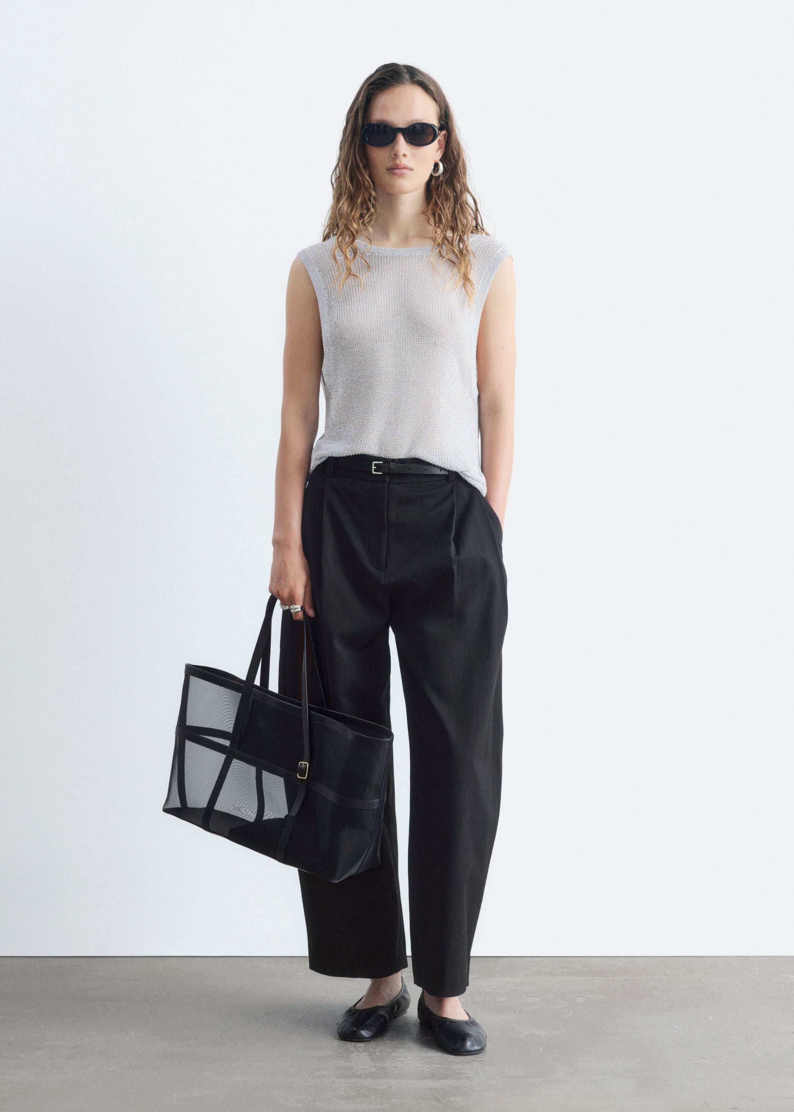 Barrel‑Leg Cropped Trousers - Off White - Lookbook