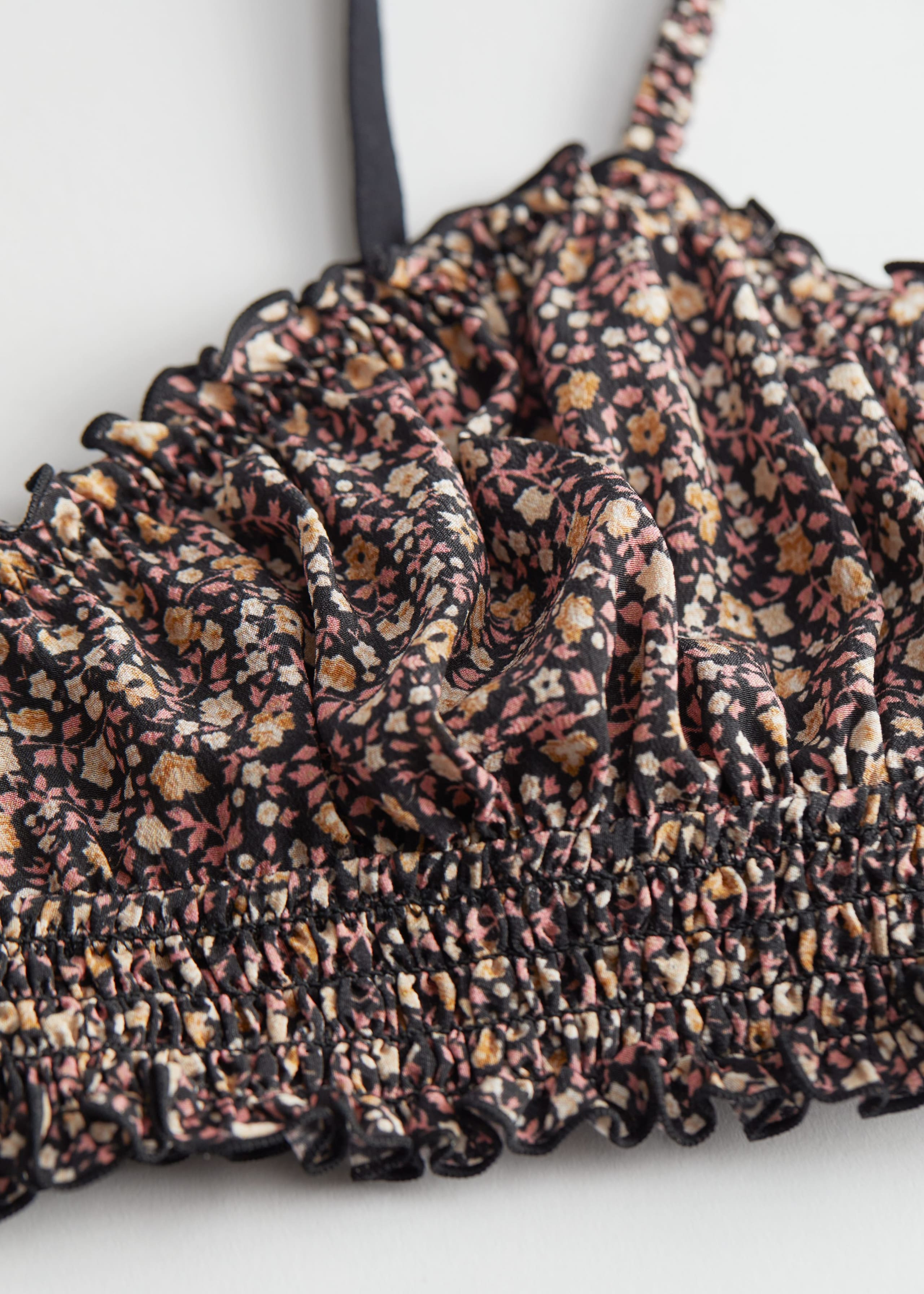 Frilled Silk Soft Bra - {{variantName}} - Descriptive Detail