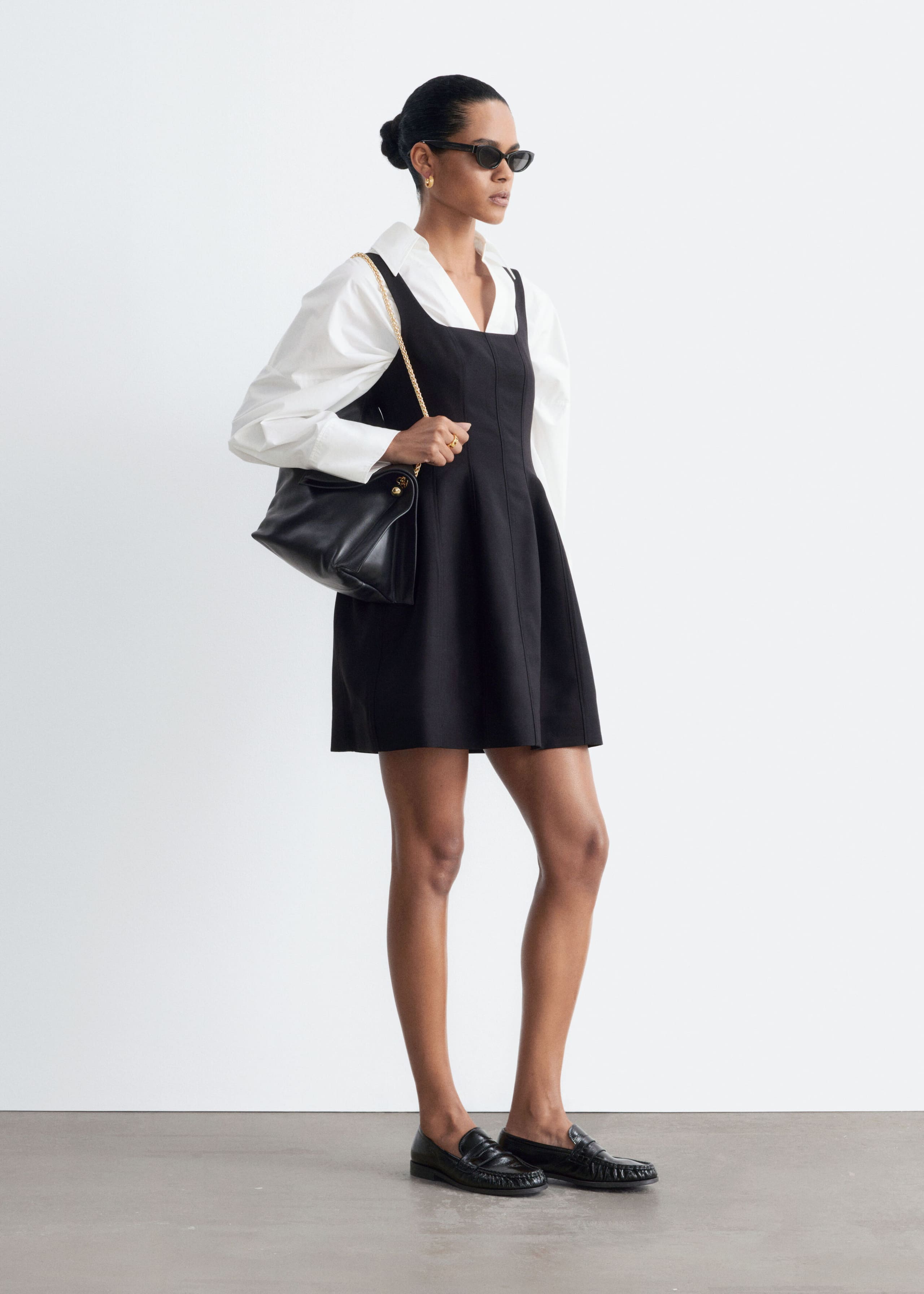 Corset Mini Dress - Black - Lookbook