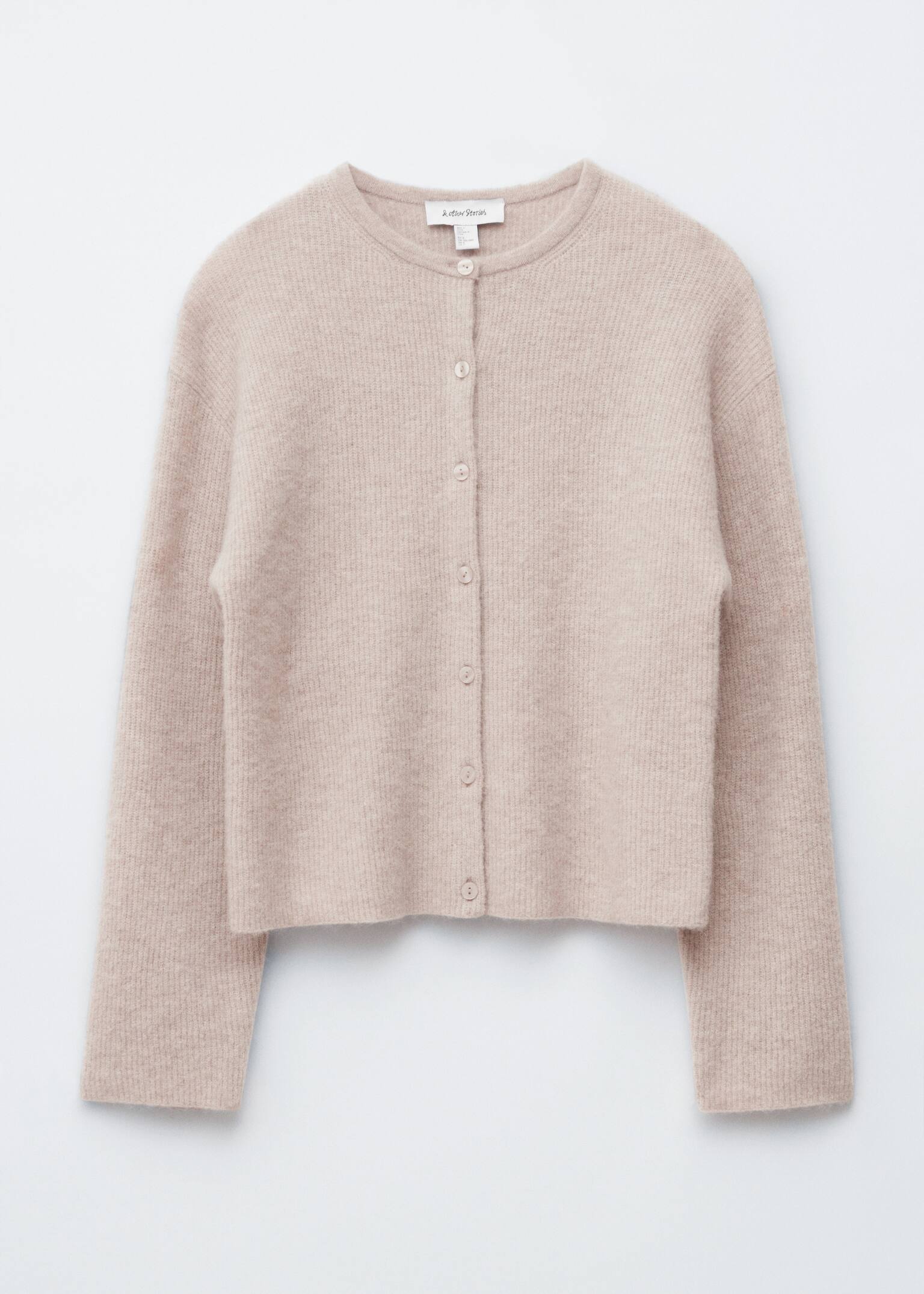 Alpaca-Blend Knitted Cardigan - Mole/Burgundy Melange/Dusty Pink/Grey/White/Taupe Brown - 3