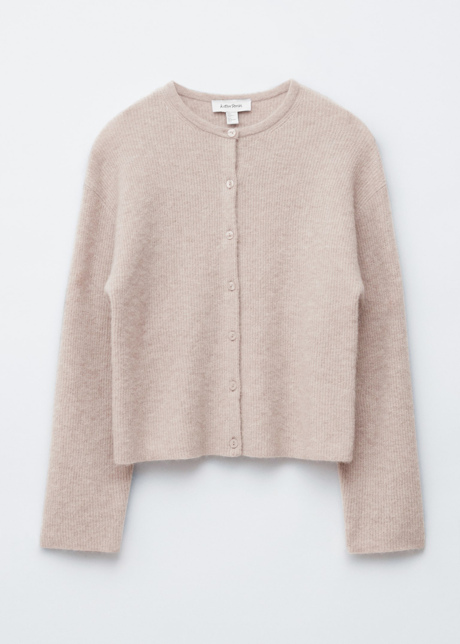 Alpaca-Blend Knitted Cardigan - Mole/Grey/Burgundy Melange/Taupe Brown/White/Dusty Pink - 3