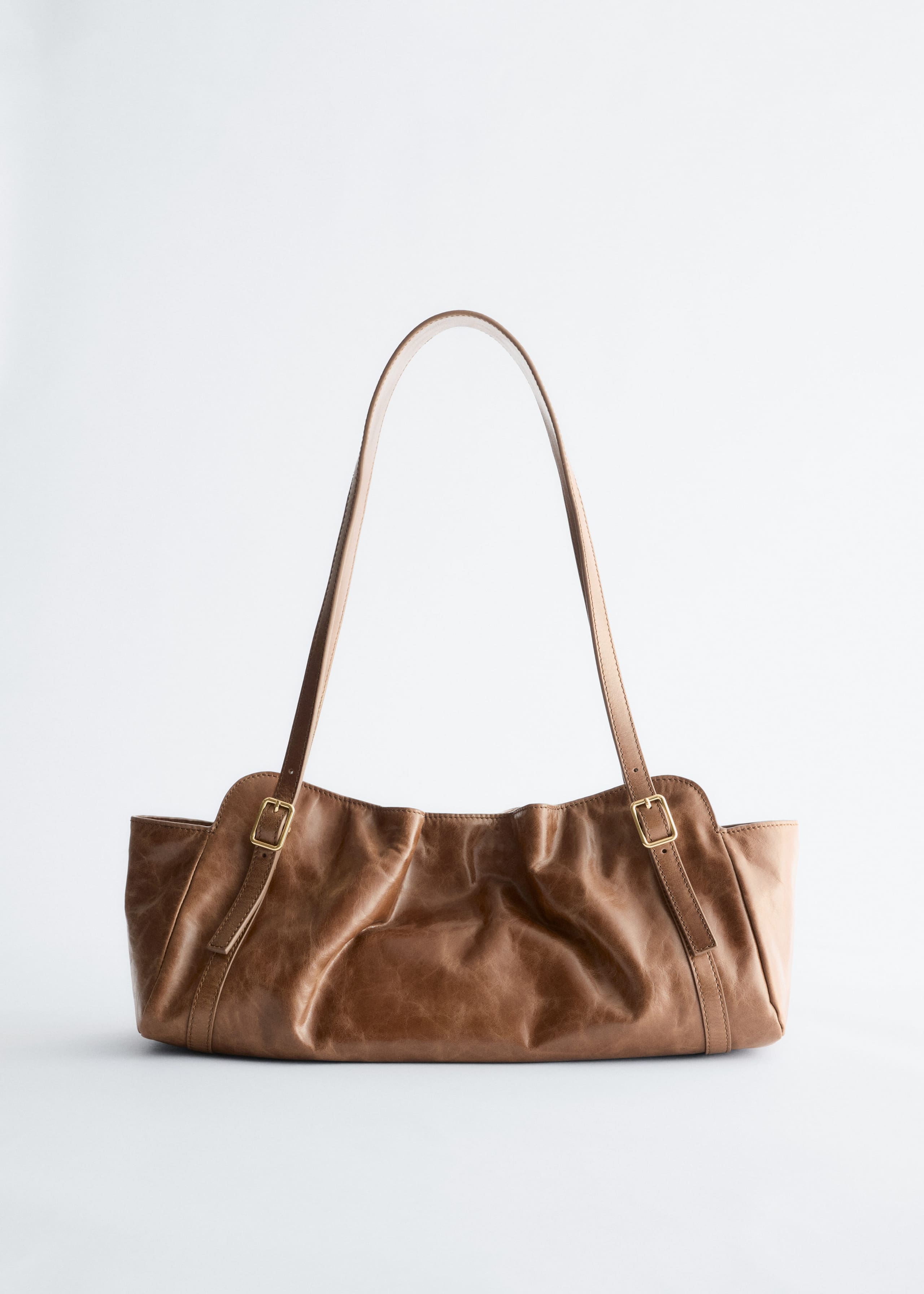 Image of Low-profile Leather Shoulder Bag
