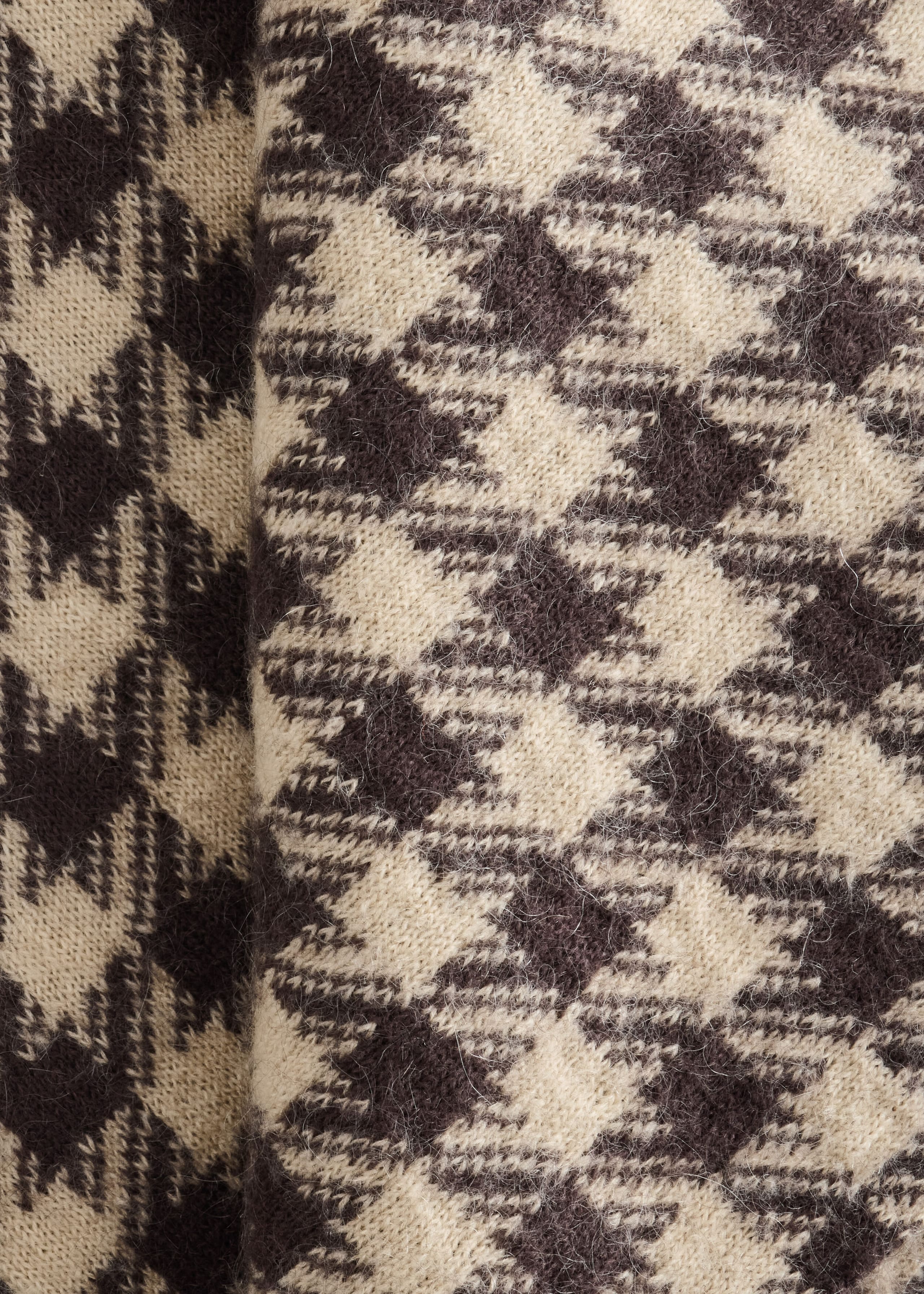 Mohair-Blend Houndstooth Scarf - Beige/Houndstooth - Still Life