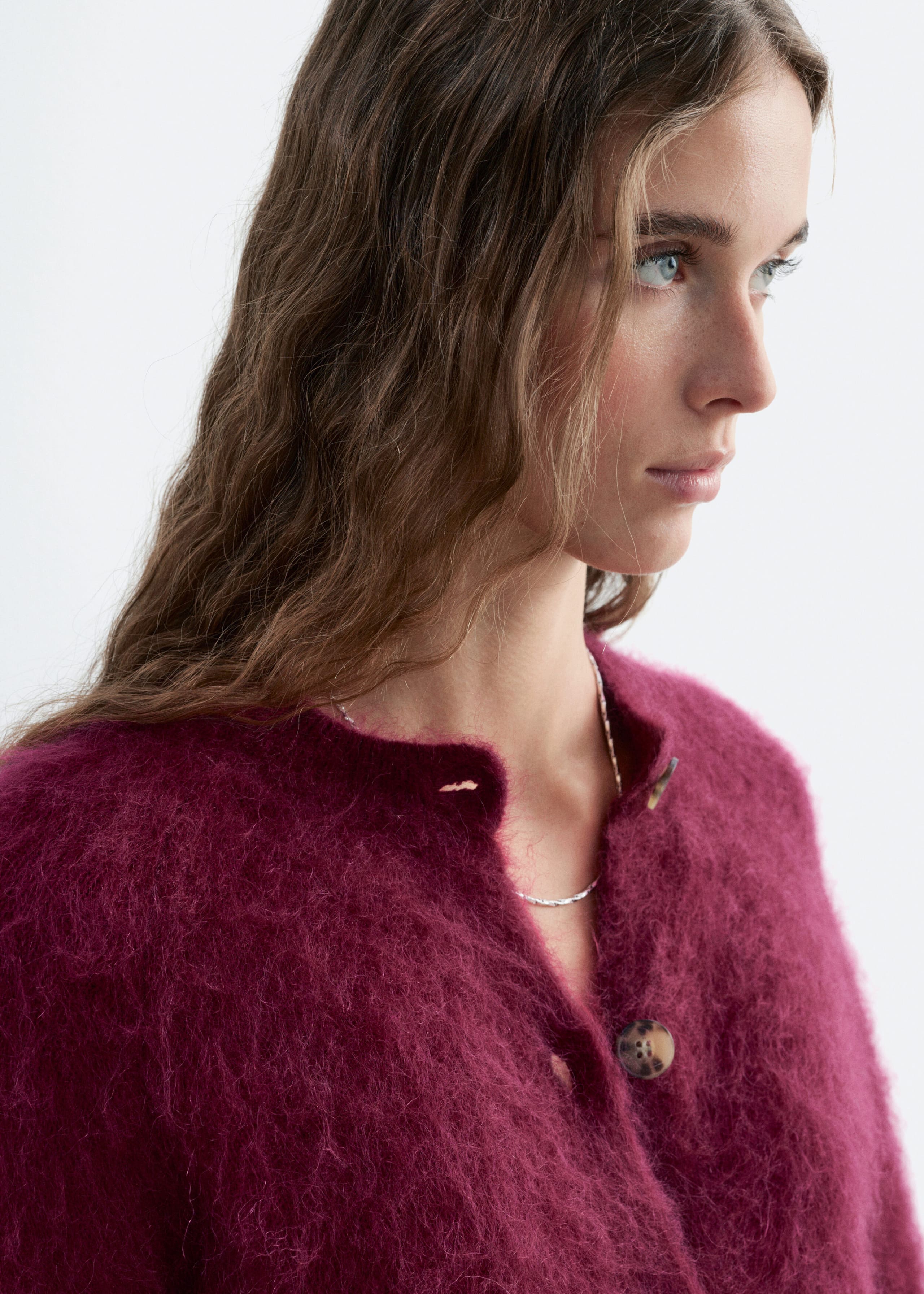 Mohair Blend Cardigan - Dark Grey - Lookbook