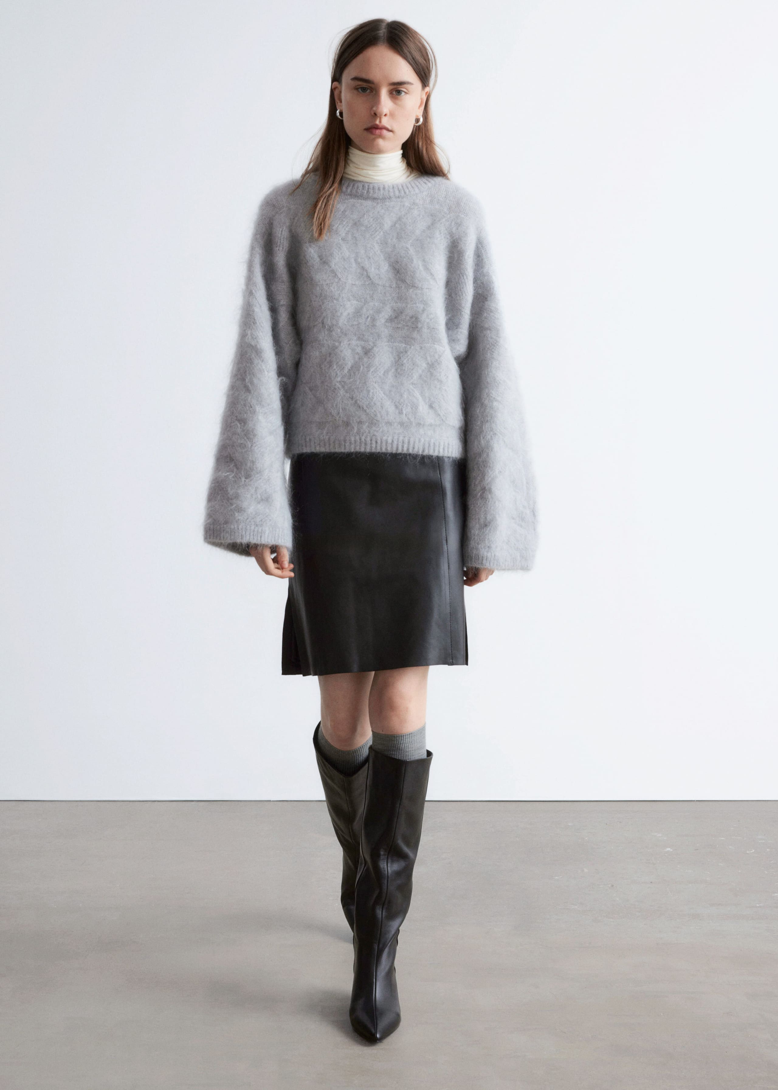Image of Mohair-Blend Cable-Knit Jumper