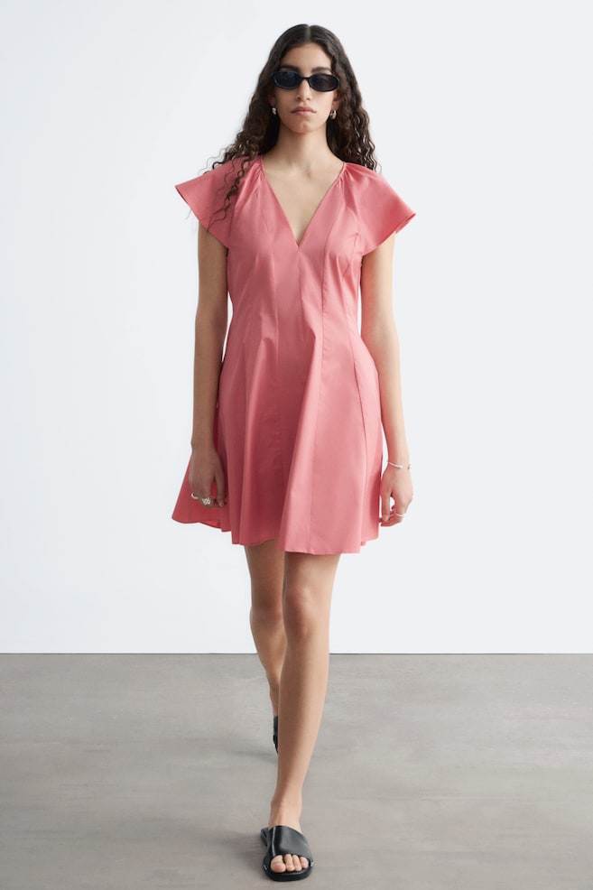 Robe courte évasée - Rose/Noir - 1