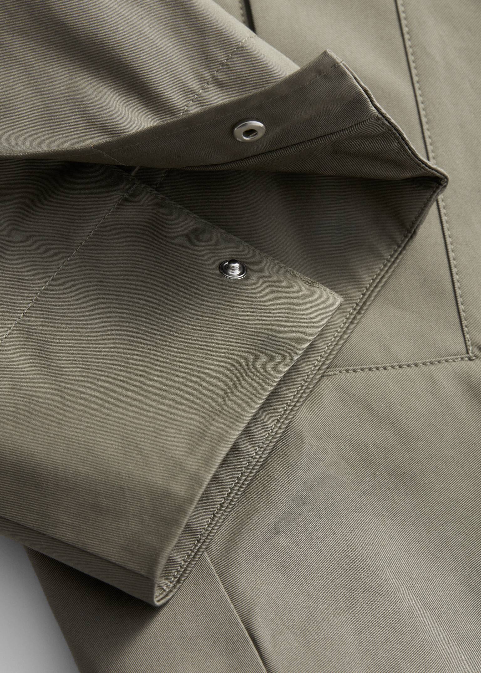 Veste trapèze à col cheminée - Vert kaki/Beige/Bleu foncé - 10
