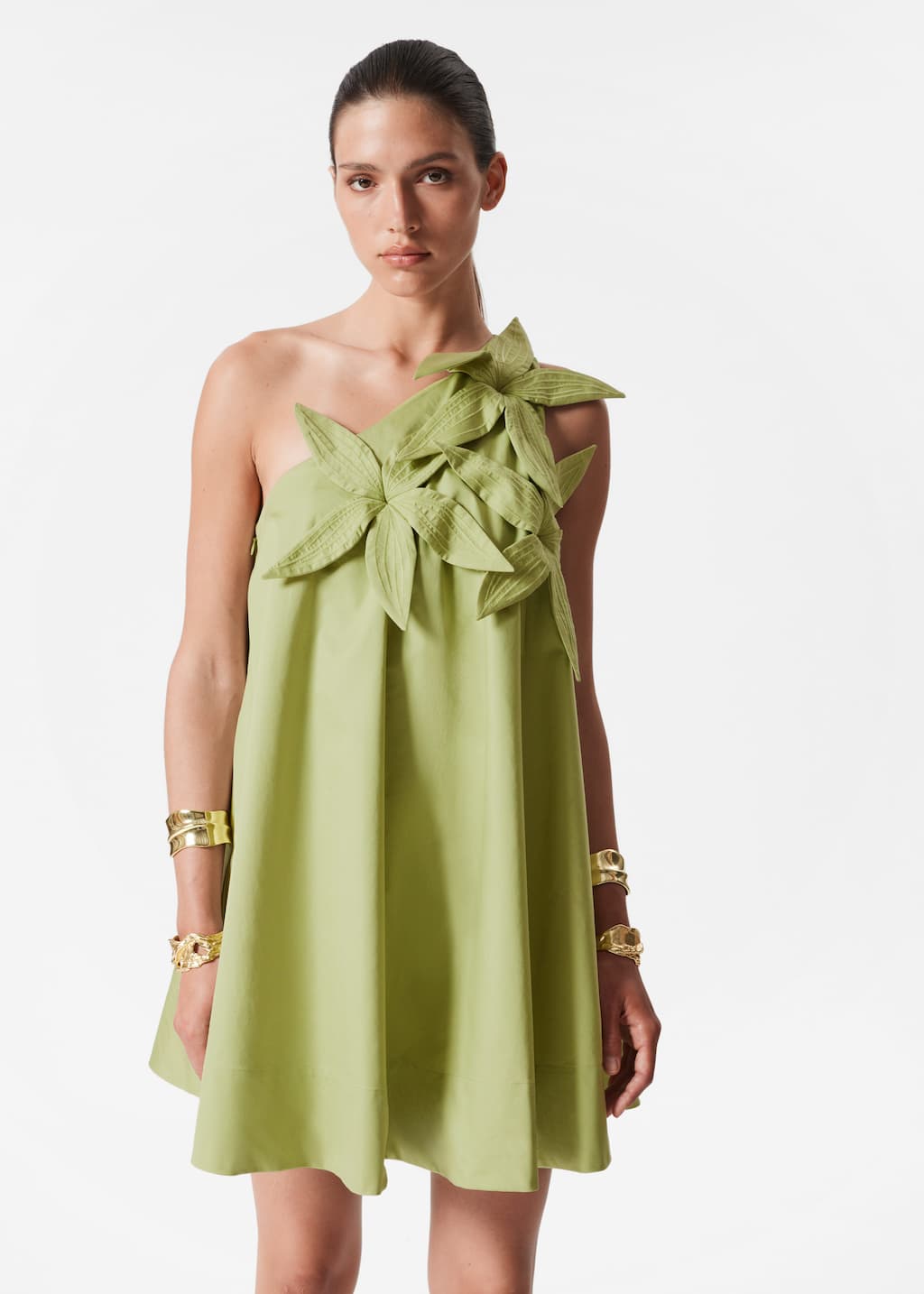 One-Shoulder Mini Dress - Sage Green - Lookbook