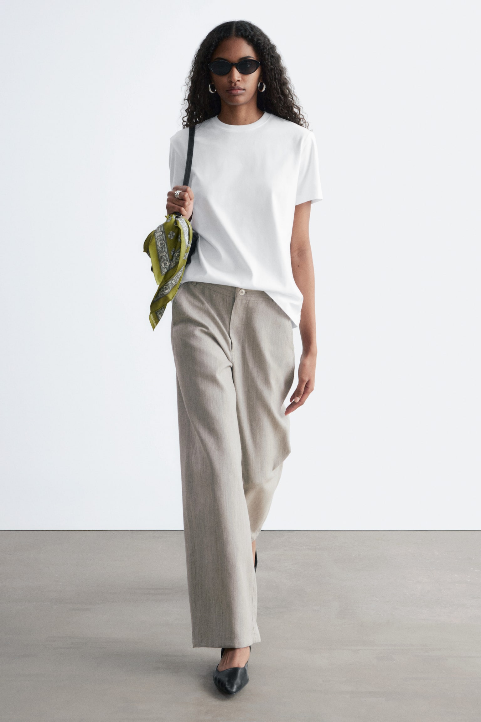 Tricou din bumbac cu guler rotund - Alb/Albastru Deschis/Roșu/Galben/Roz deschis/Maro închis/Bleumarin/Alb Dungi/Negru/Dungi Roz/Maro/Liliac - 5