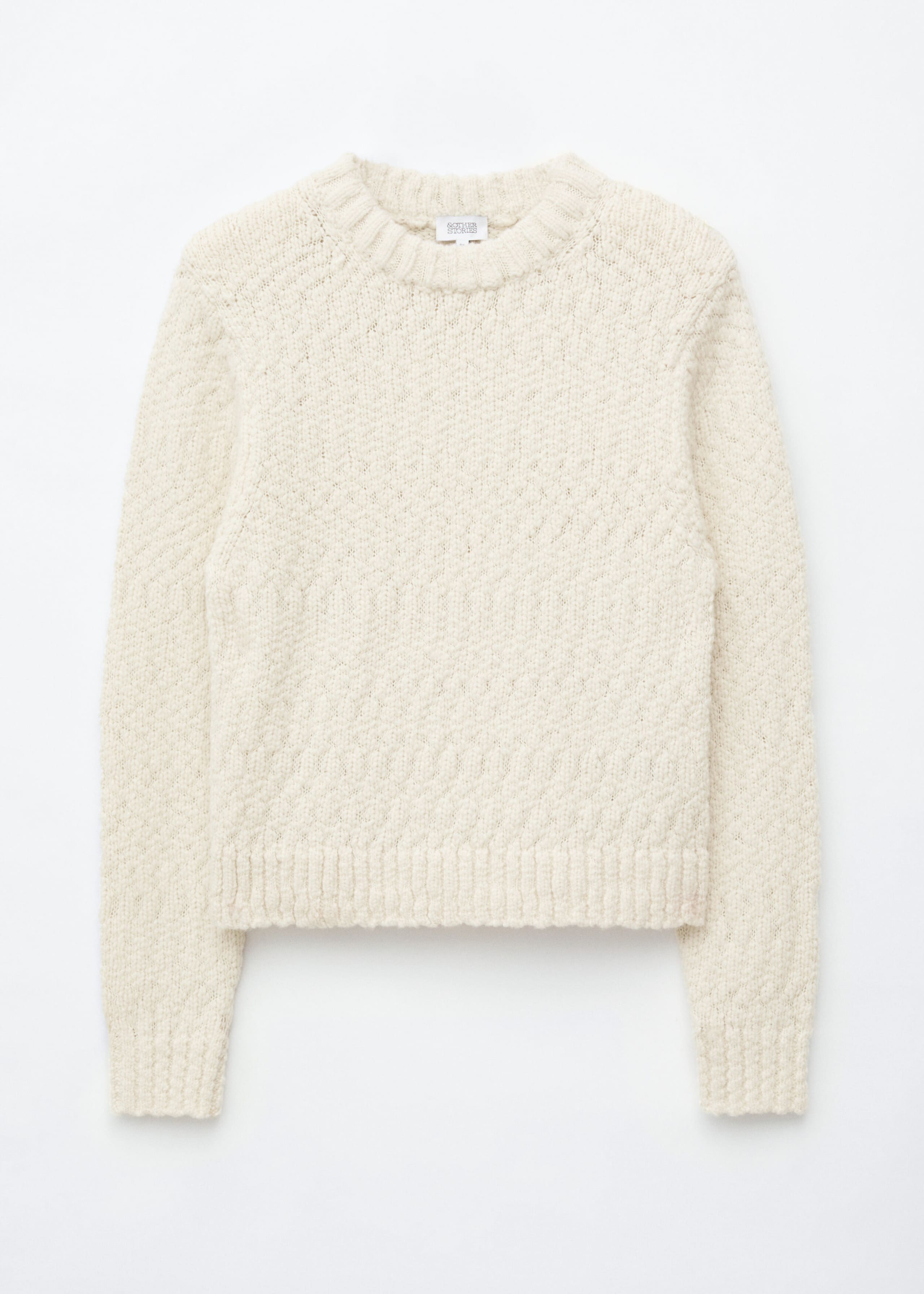 Wool-Cotton Bouclé Jumper - Off White - Still Life