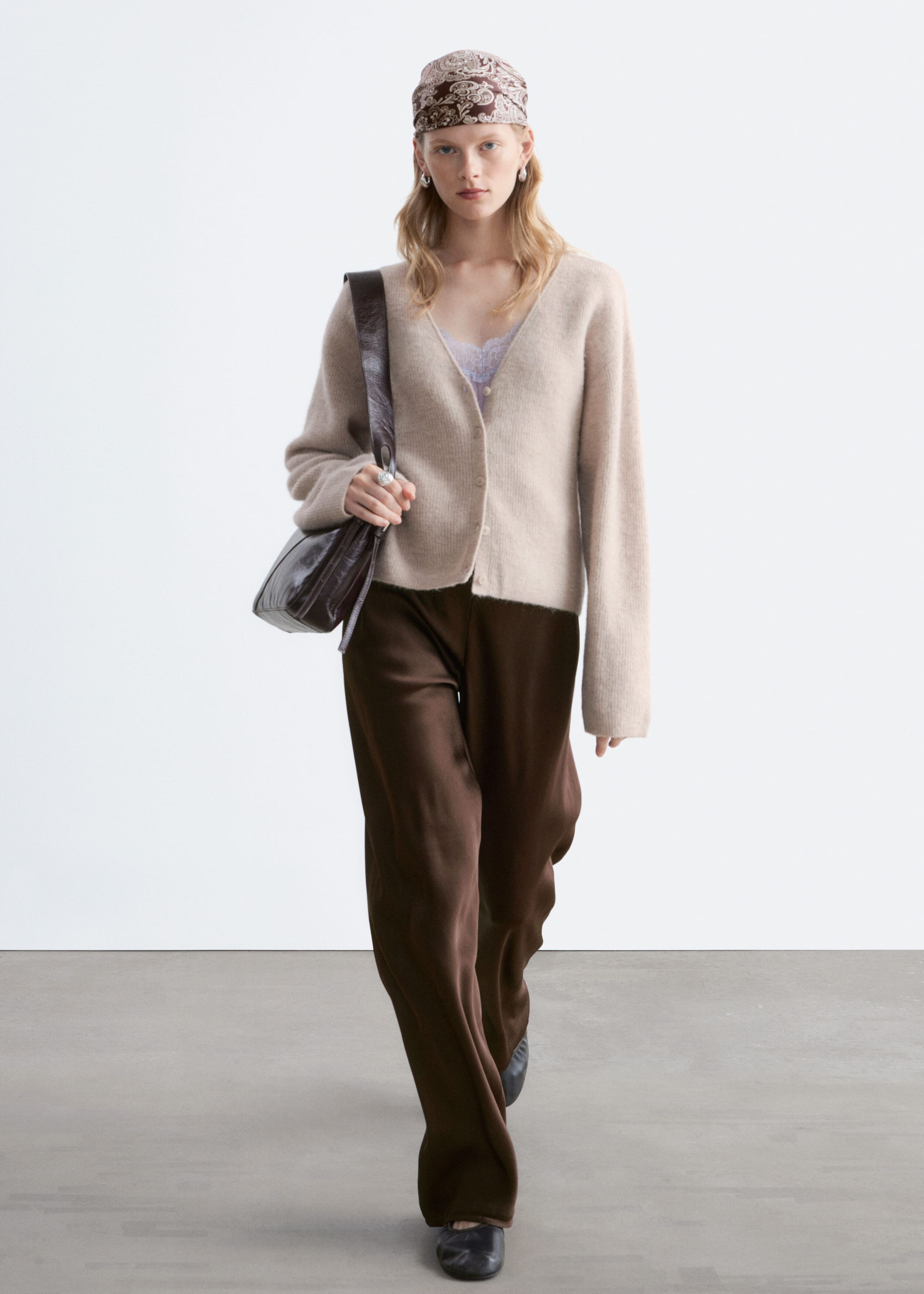 Alpaca-Blend Cardigan - Light Turquoise - Lookbook